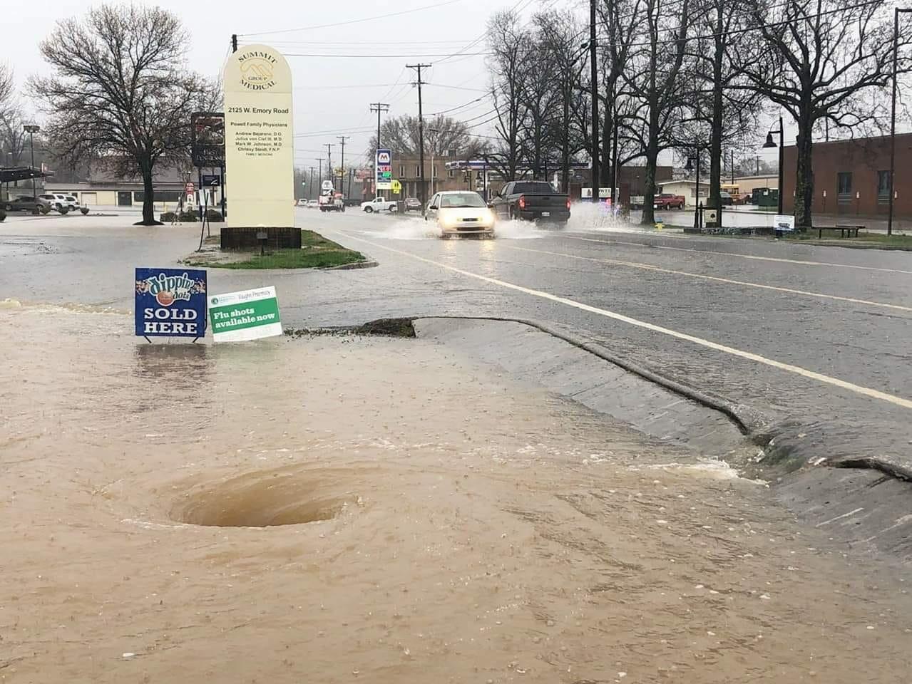 East TN is getting so much rain that the manholes have said ‘peace out