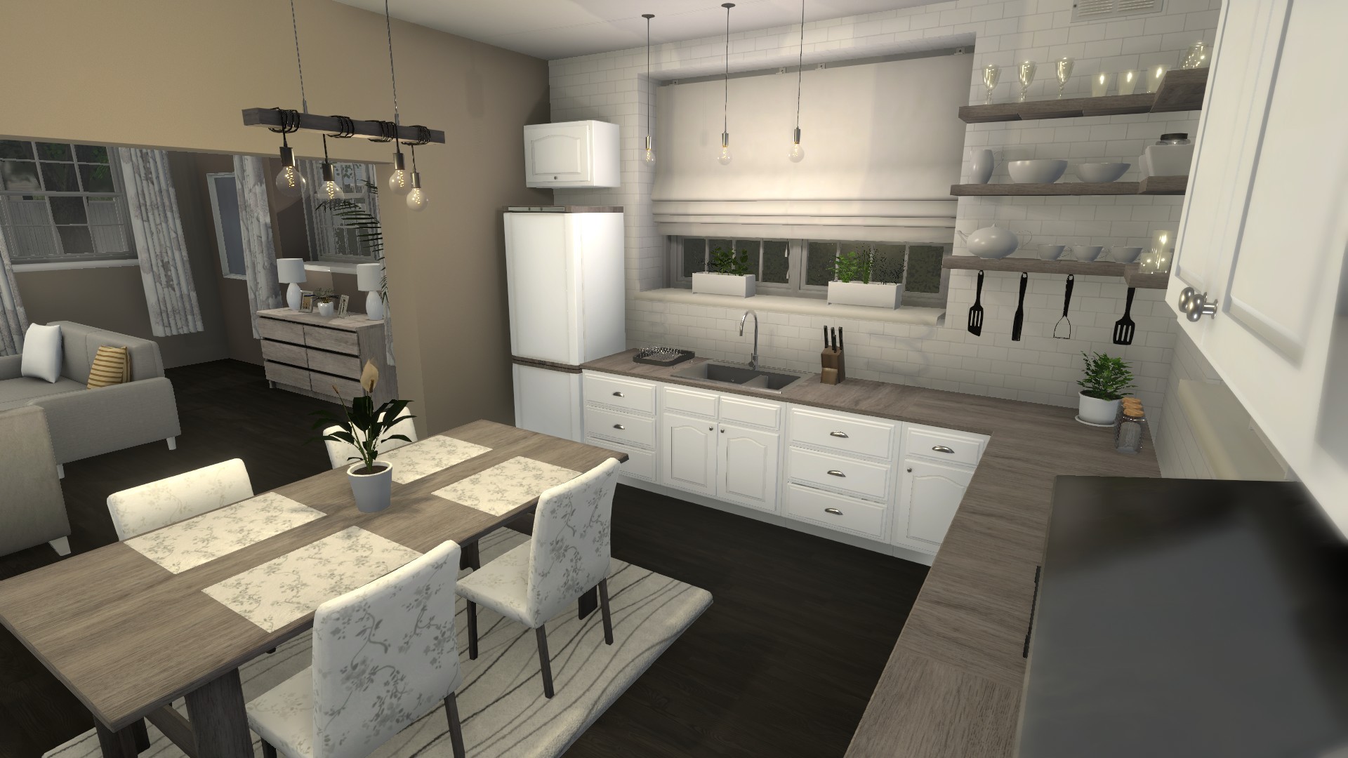 Rustic Kitchen Idea r/HouseFlipper