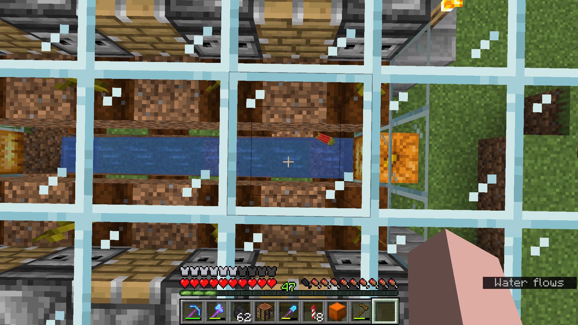 In the pumpkin farm, when the pistons are pushing pumpkin or melons