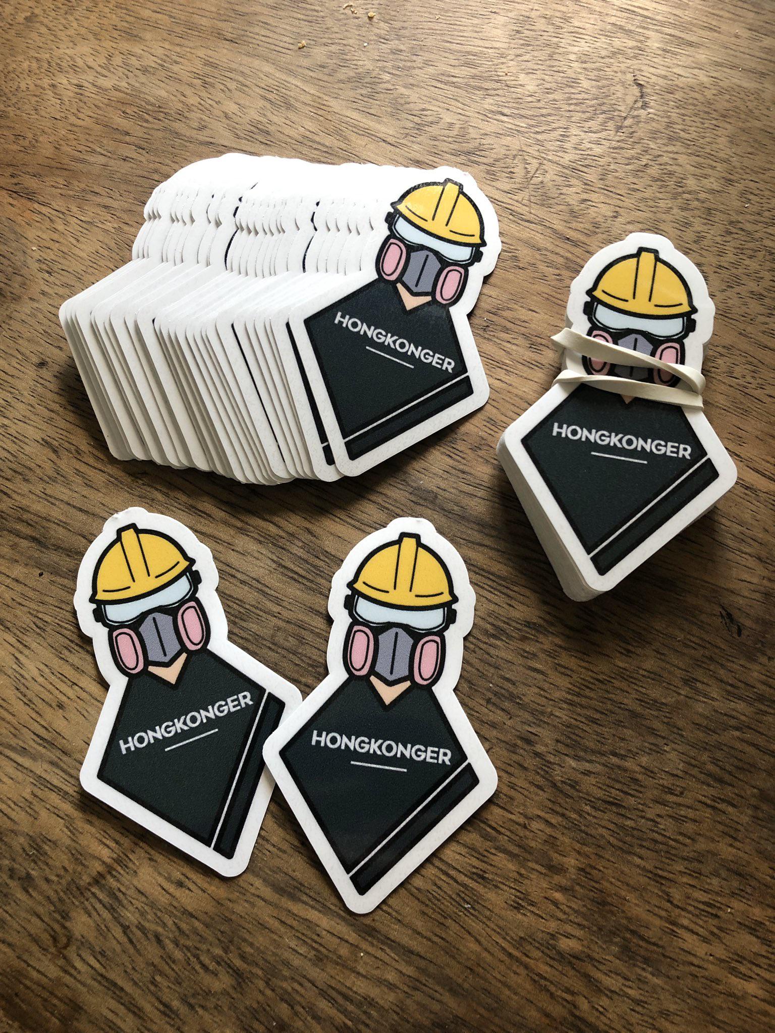 Hong Kong protester laptop stickers HongKong