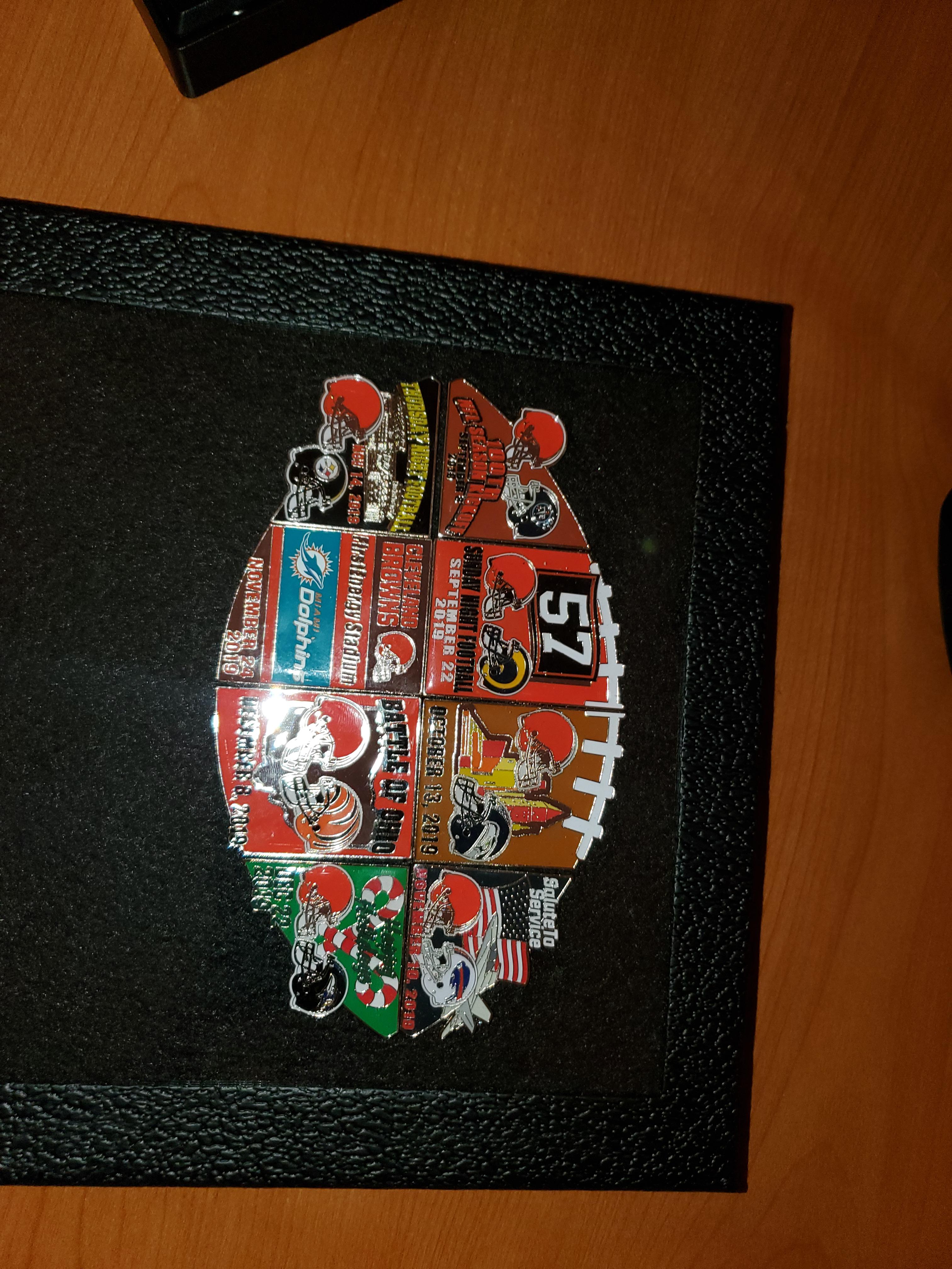 If you get all of the gameday pins for this season, it makes a football