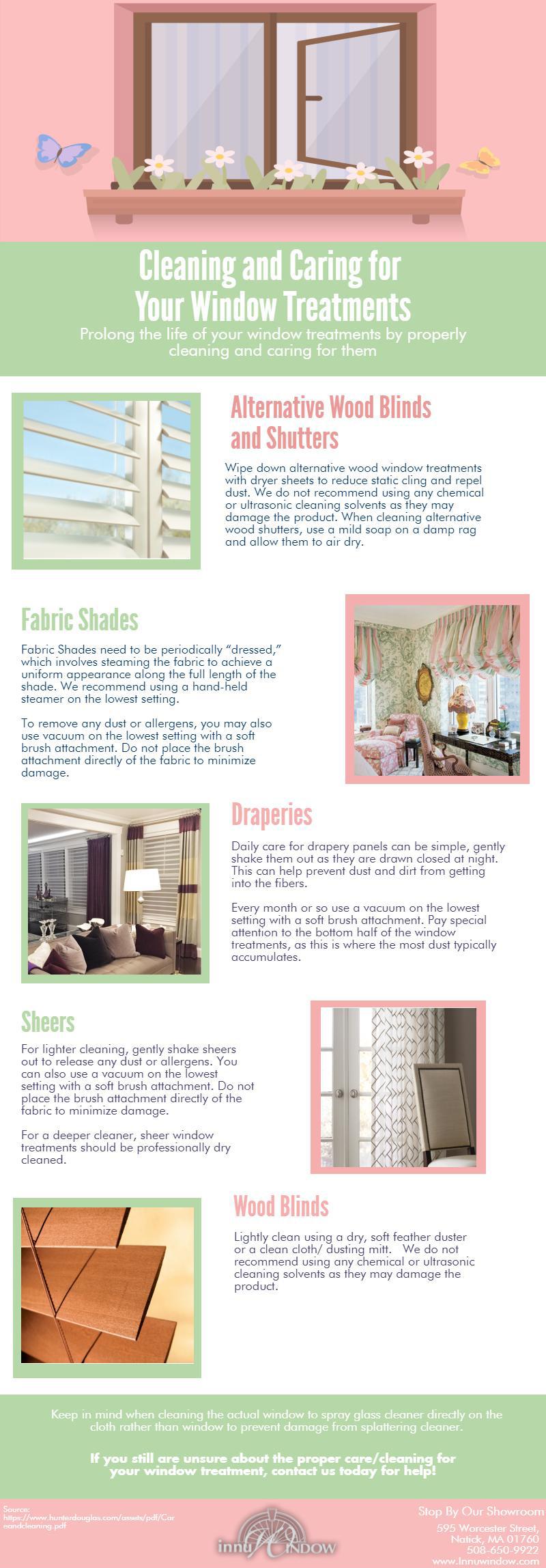 Tips for Cleaning Your Window Treatments Innuwindow Natick, MA. r