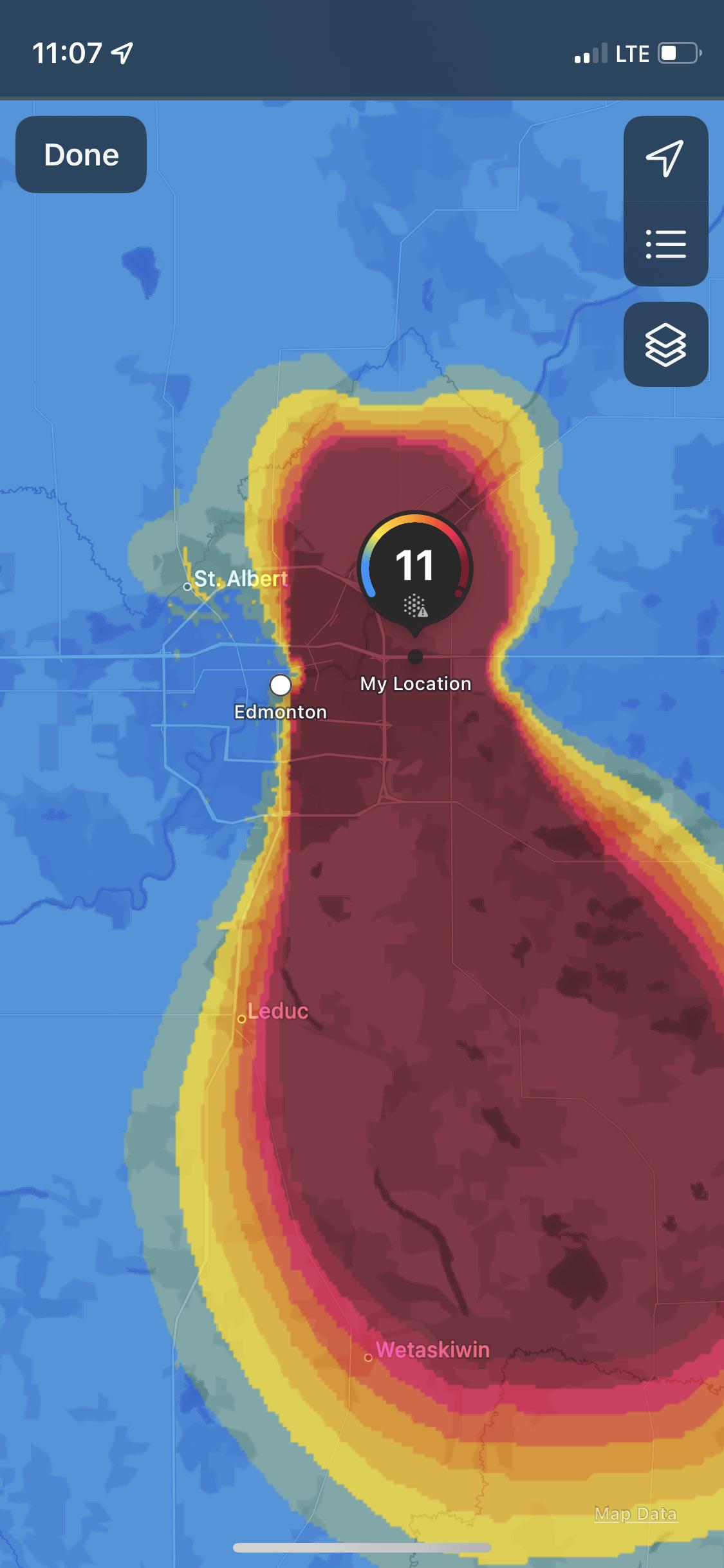 Is air quality usually this bad in Sherwood park/east Edmonton? r