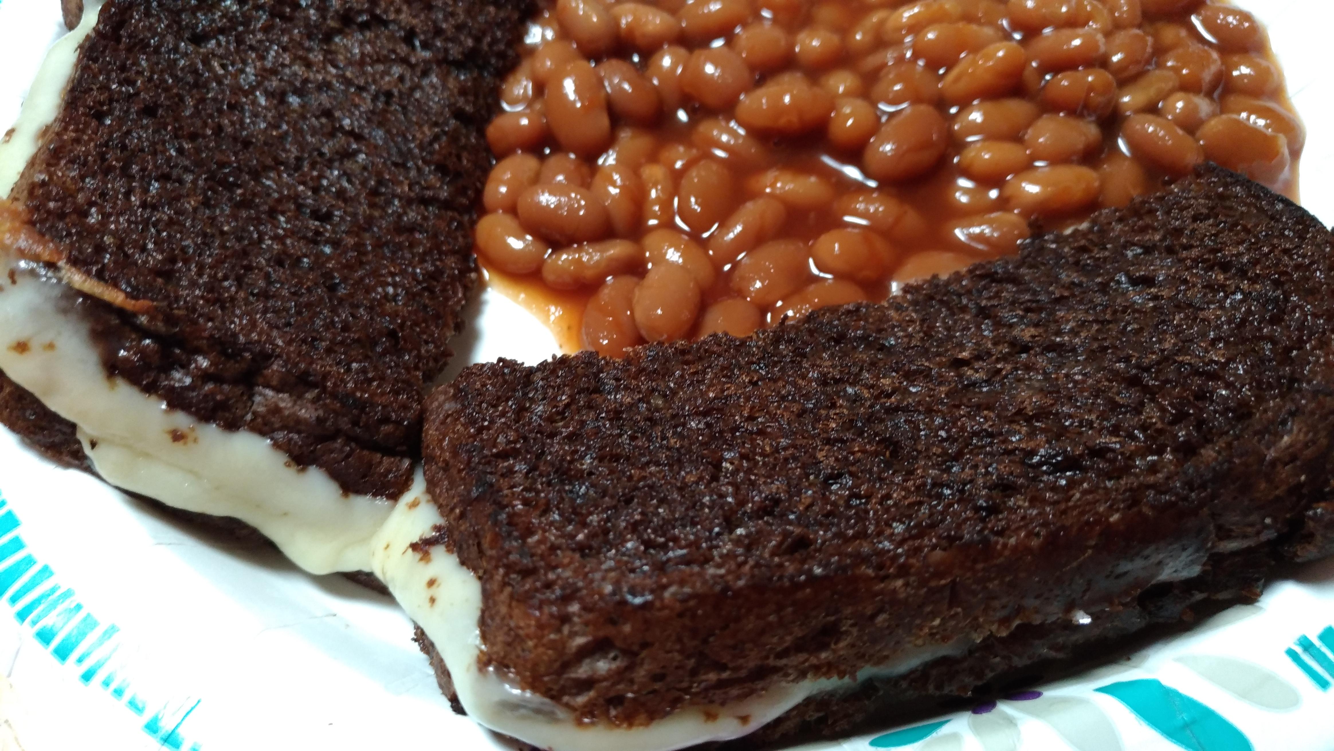 Pumpernickel makes an awesome grilled cheese! Loaded this one with