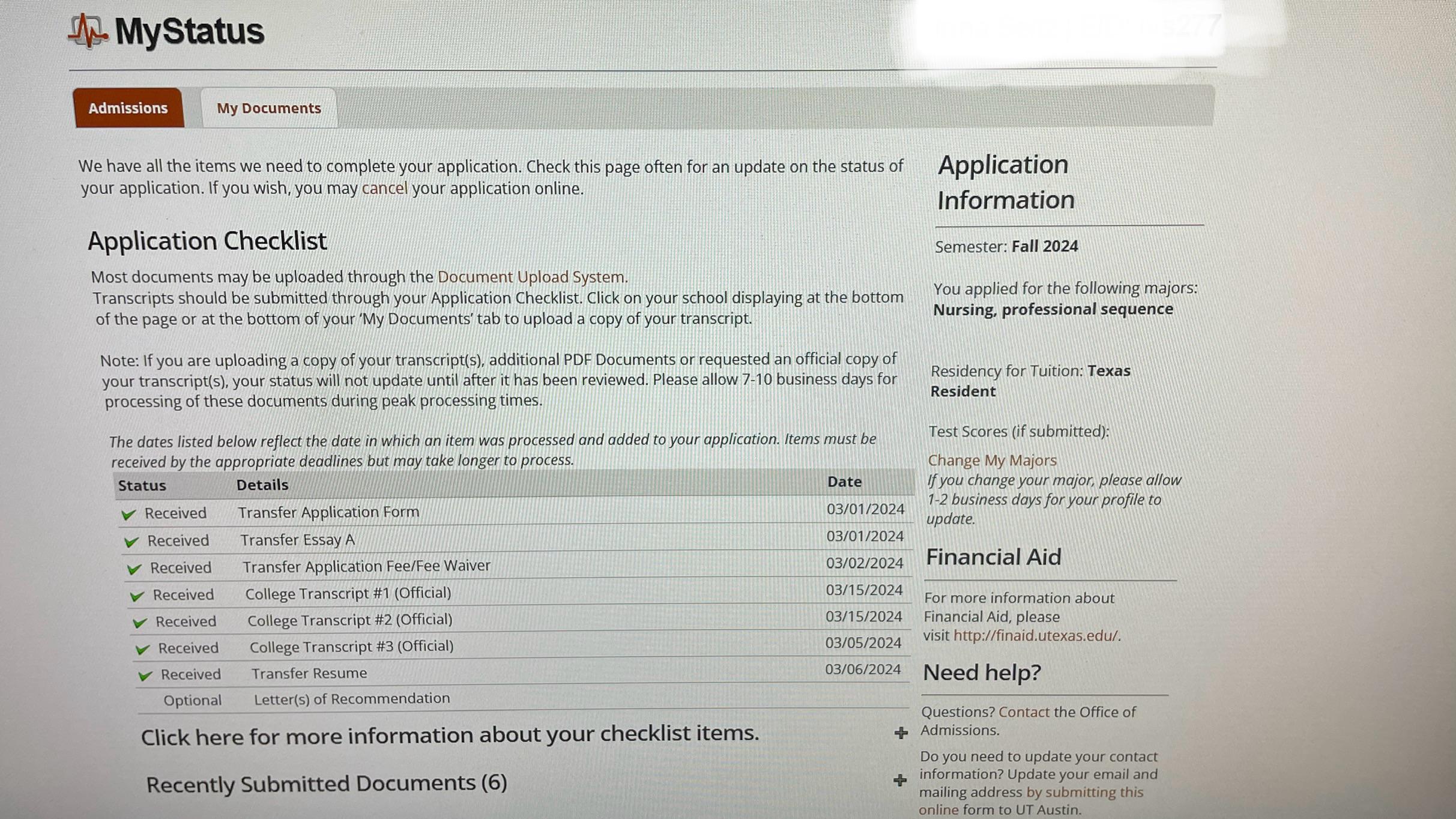 So, basically my question is …Did I apply “correctly” to UT Austin’s RN