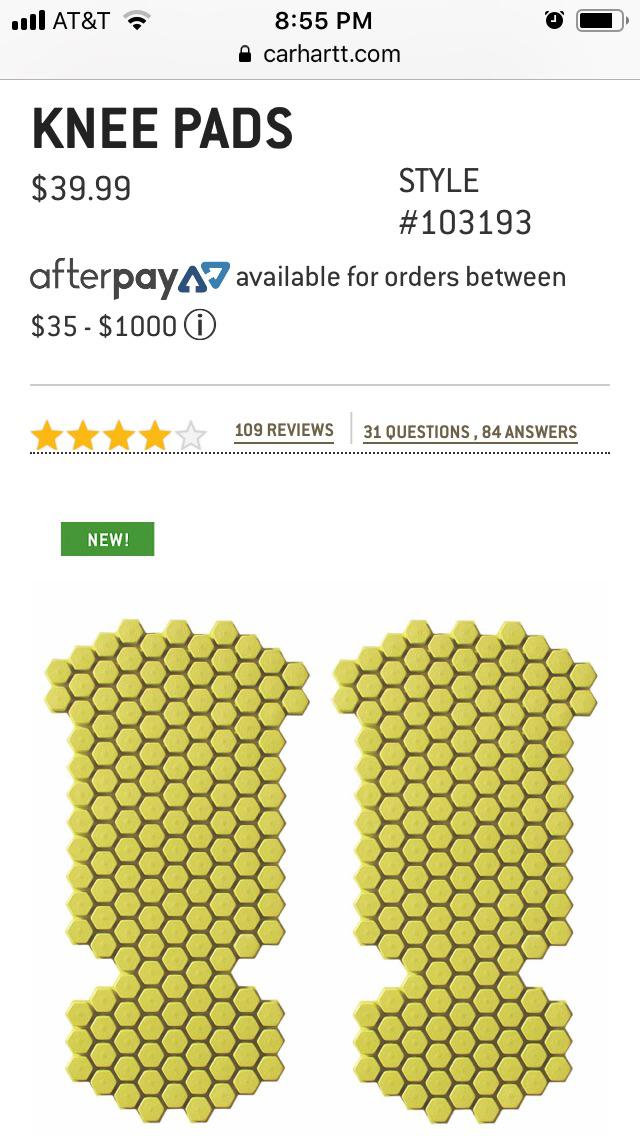 Anybody have any experience with the new Carhartt knee pads? 1st year apprentice looking to save