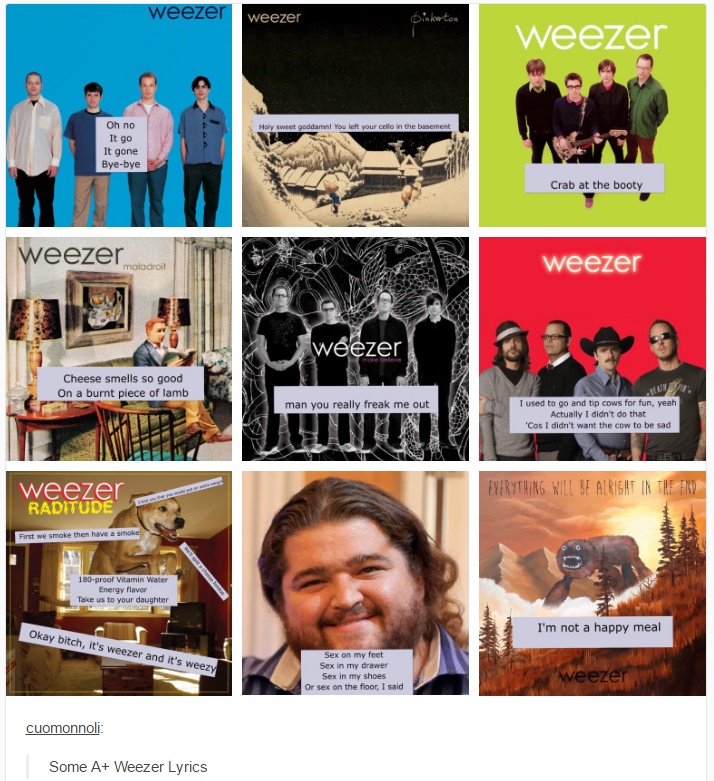 A+ Weezer Lyrics r/weezer