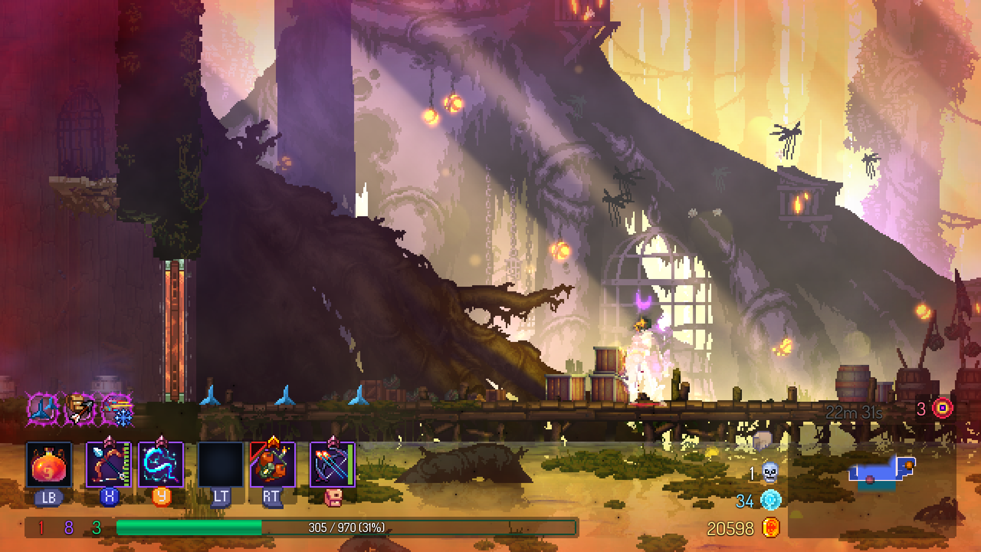 Turns out the hunter grenade soft locks you in the giant tick arena