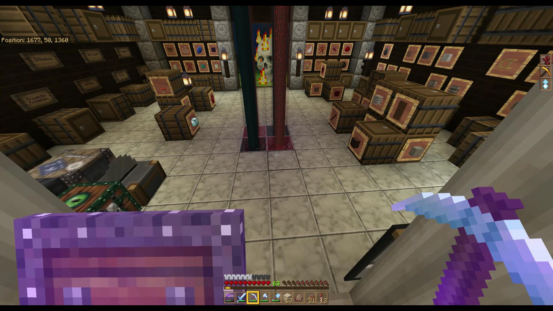 Check out a "wine cellar" style storage room using the barrel blocks