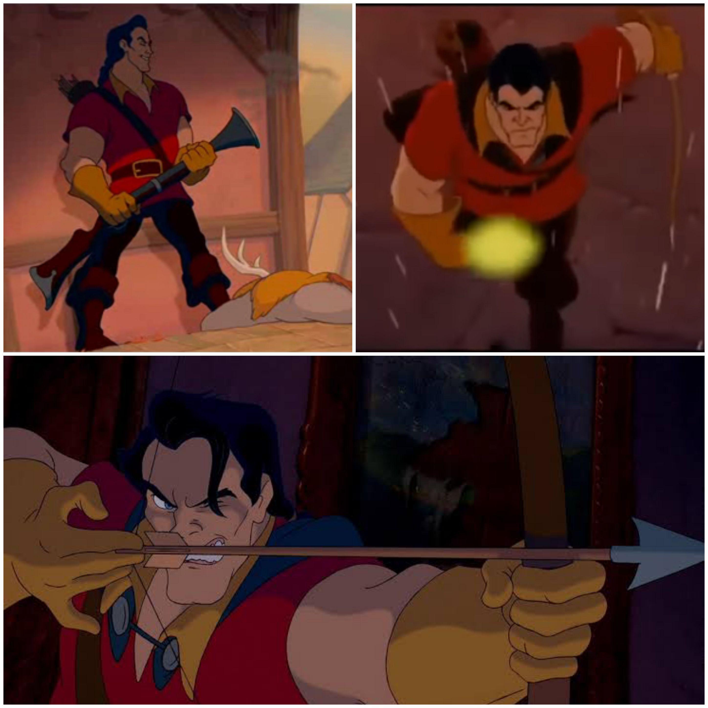 In Beauty and the Beast (1991) Gaston used his bow in the final