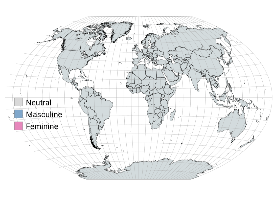 Countries that are masculine or feminine in Finnish Maps