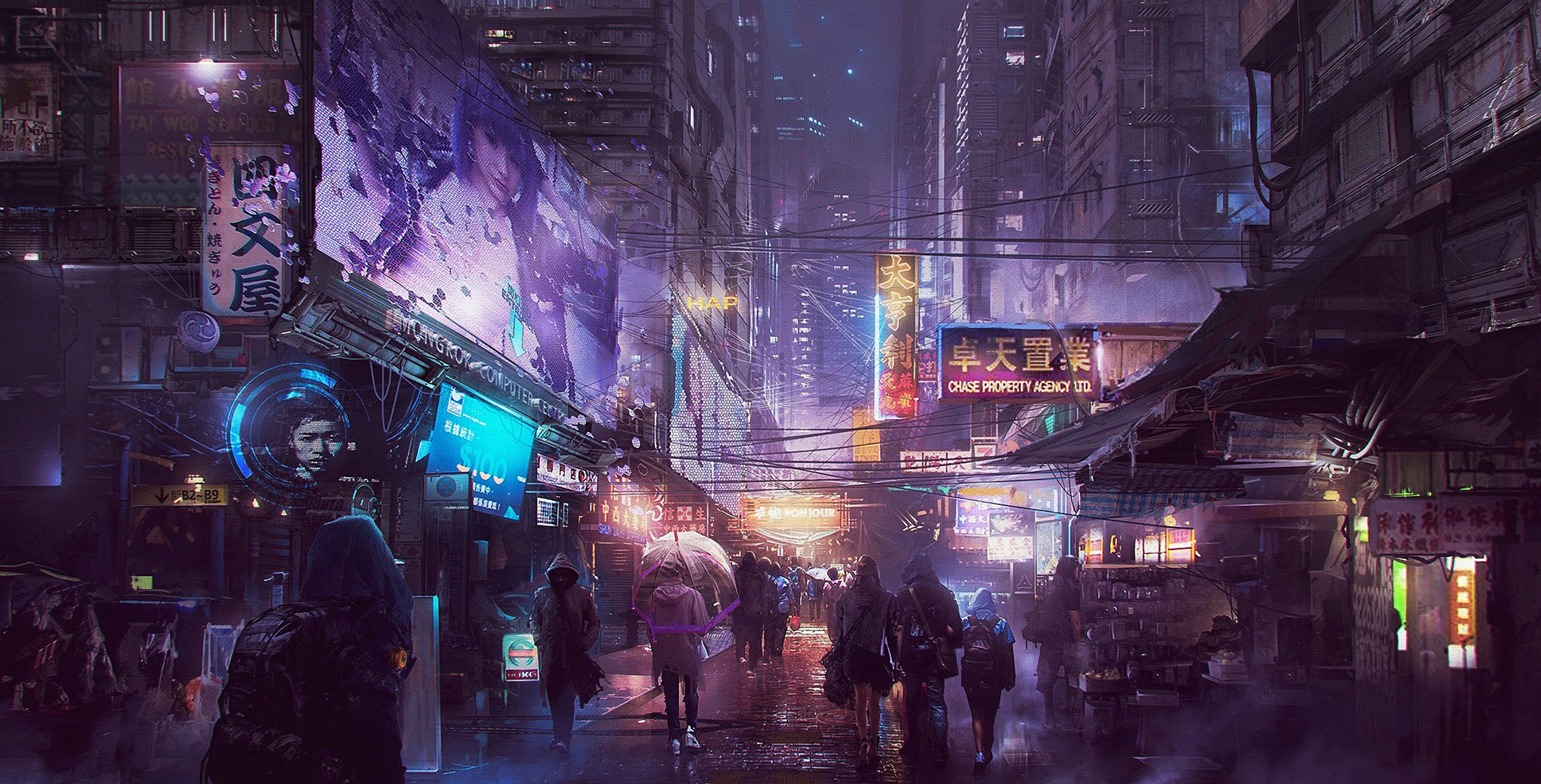 Cyberpunk Busy Street HD Wallpapers
