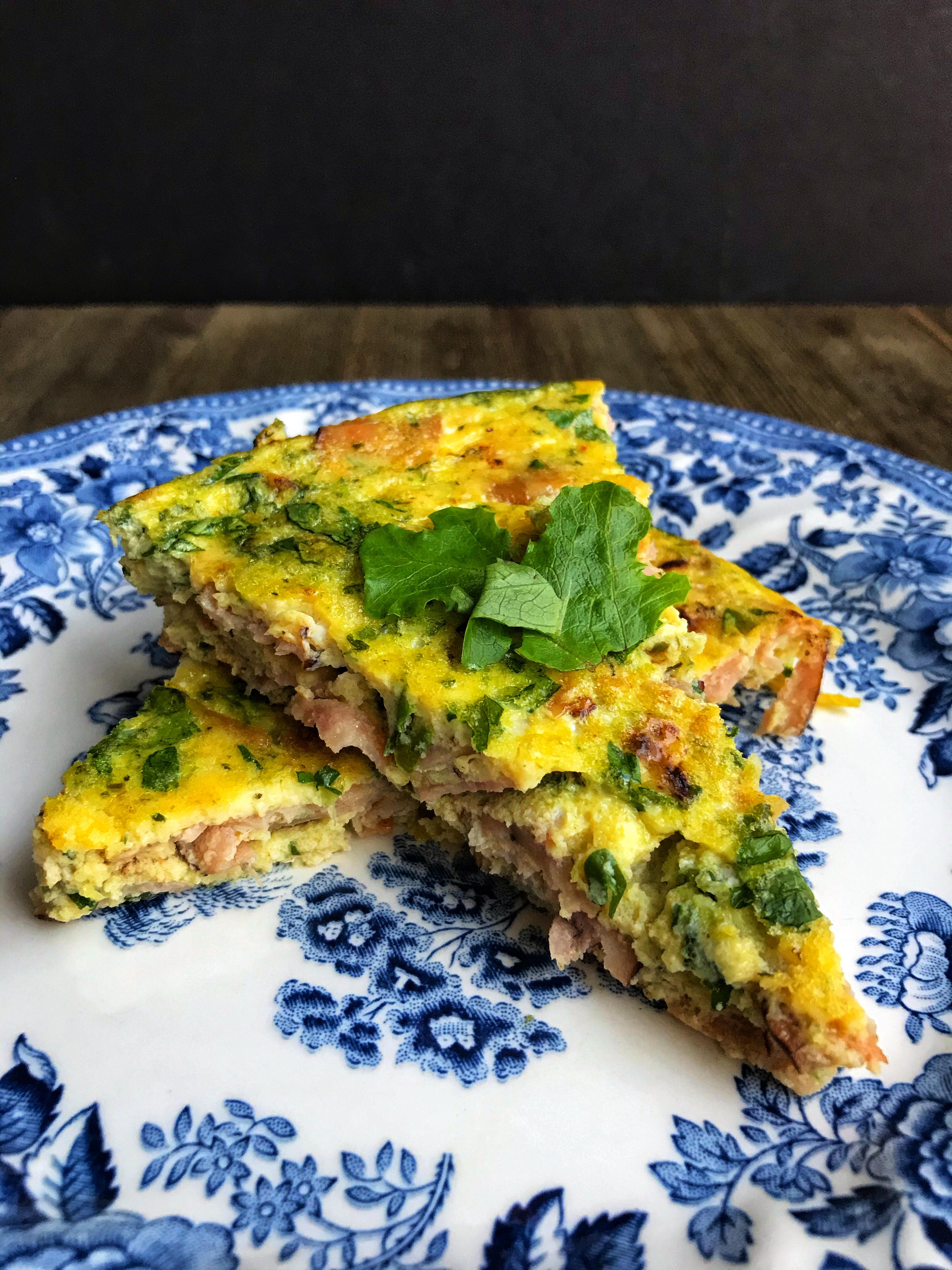 Green Eggs & Ham Frittata. 4g carbs per serving. Recipe link in