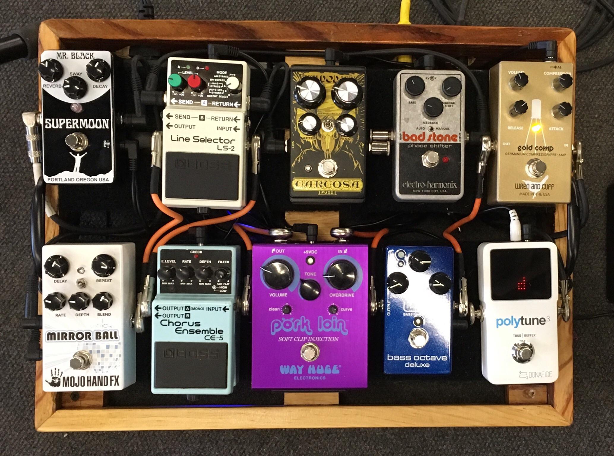 Finally settled on this parallel looping setup for bass (signal chain