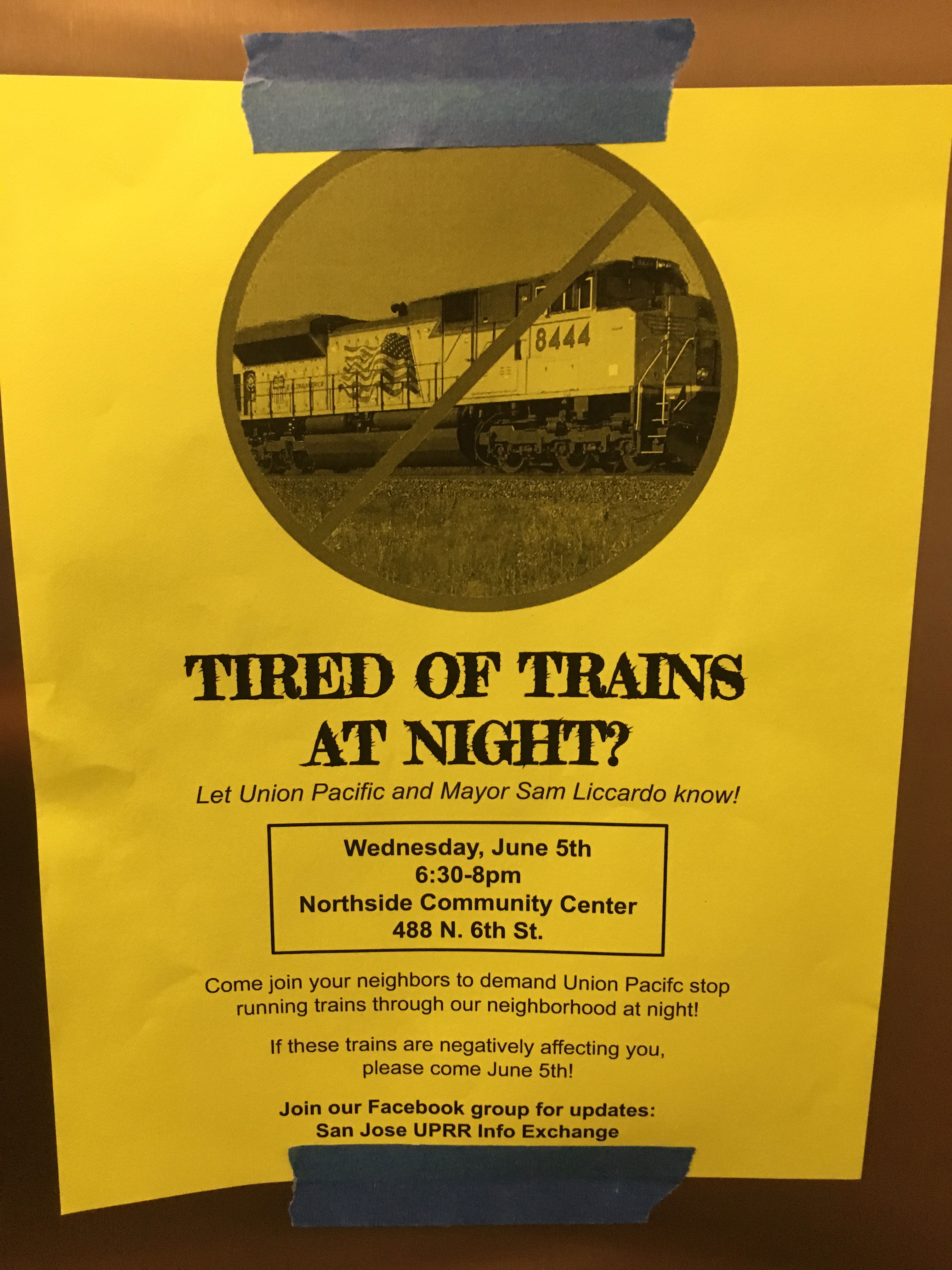 Community Meeting to stop late night Trains and their blaring horns in