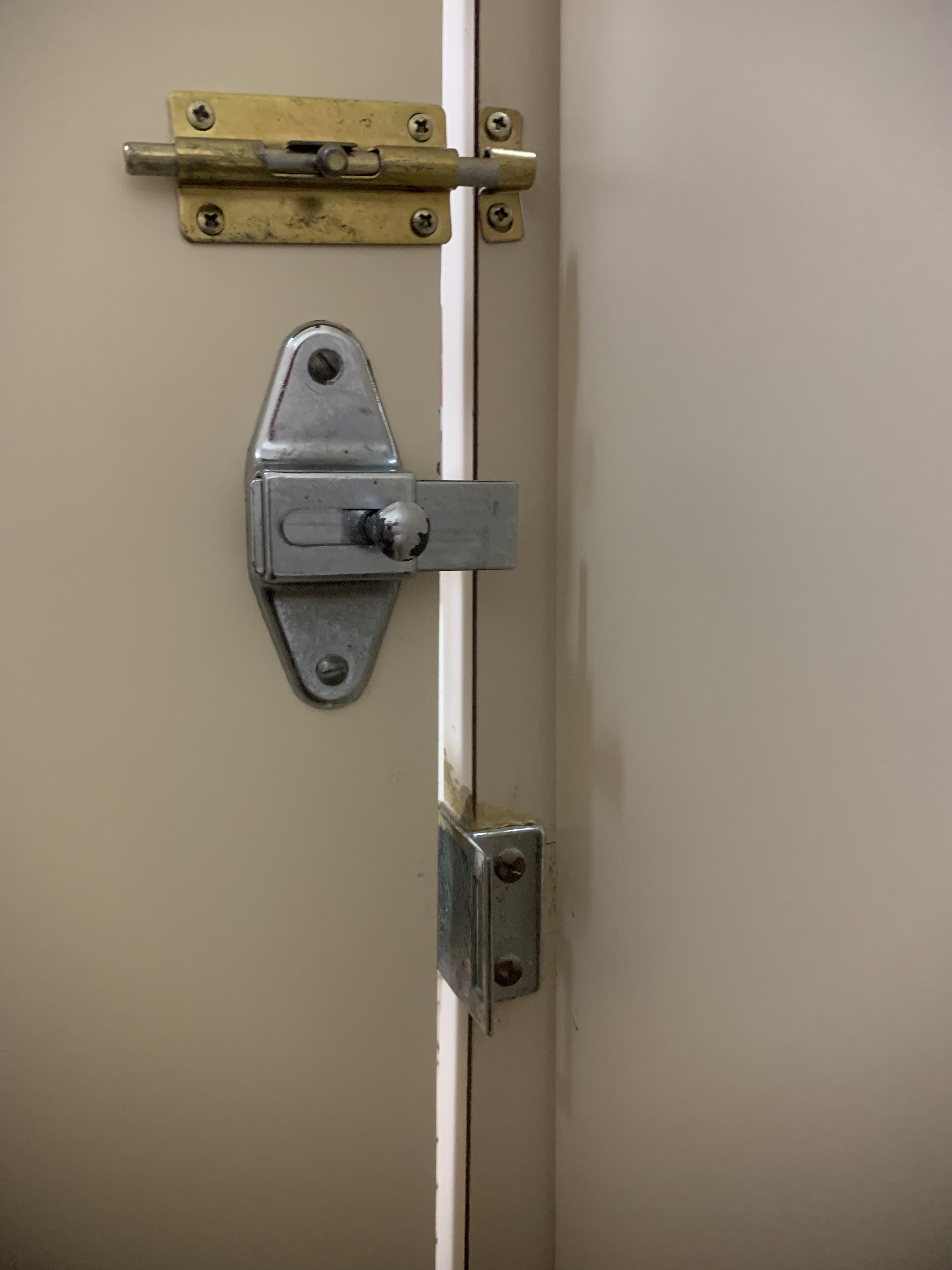 Make this make sense… these bathroom stall locks. r/onejob