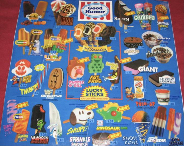 Good Humor ice cream menu r/nostalgia