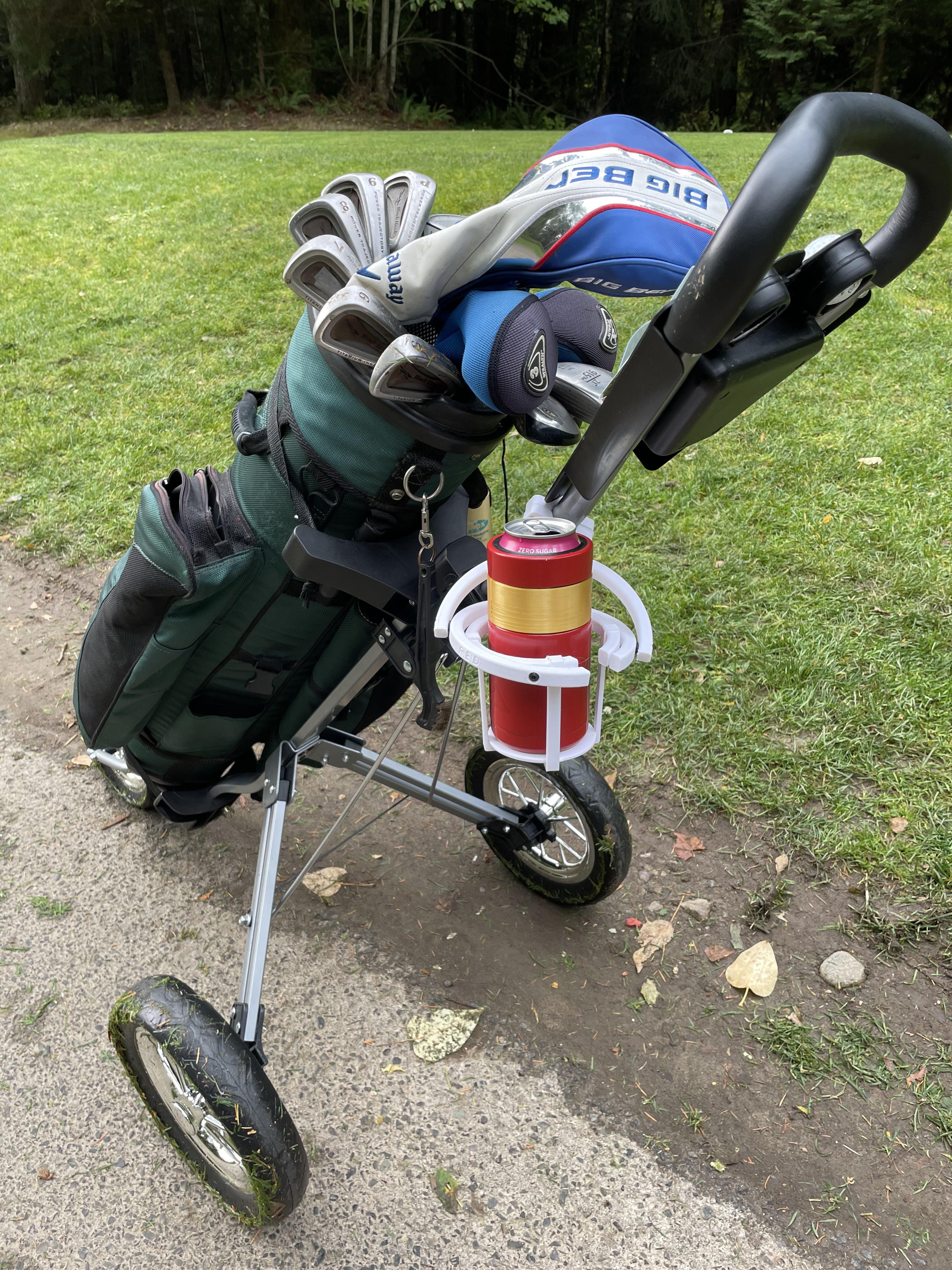 My push cart was lacking a beverage holder so I 3D printed a gyro