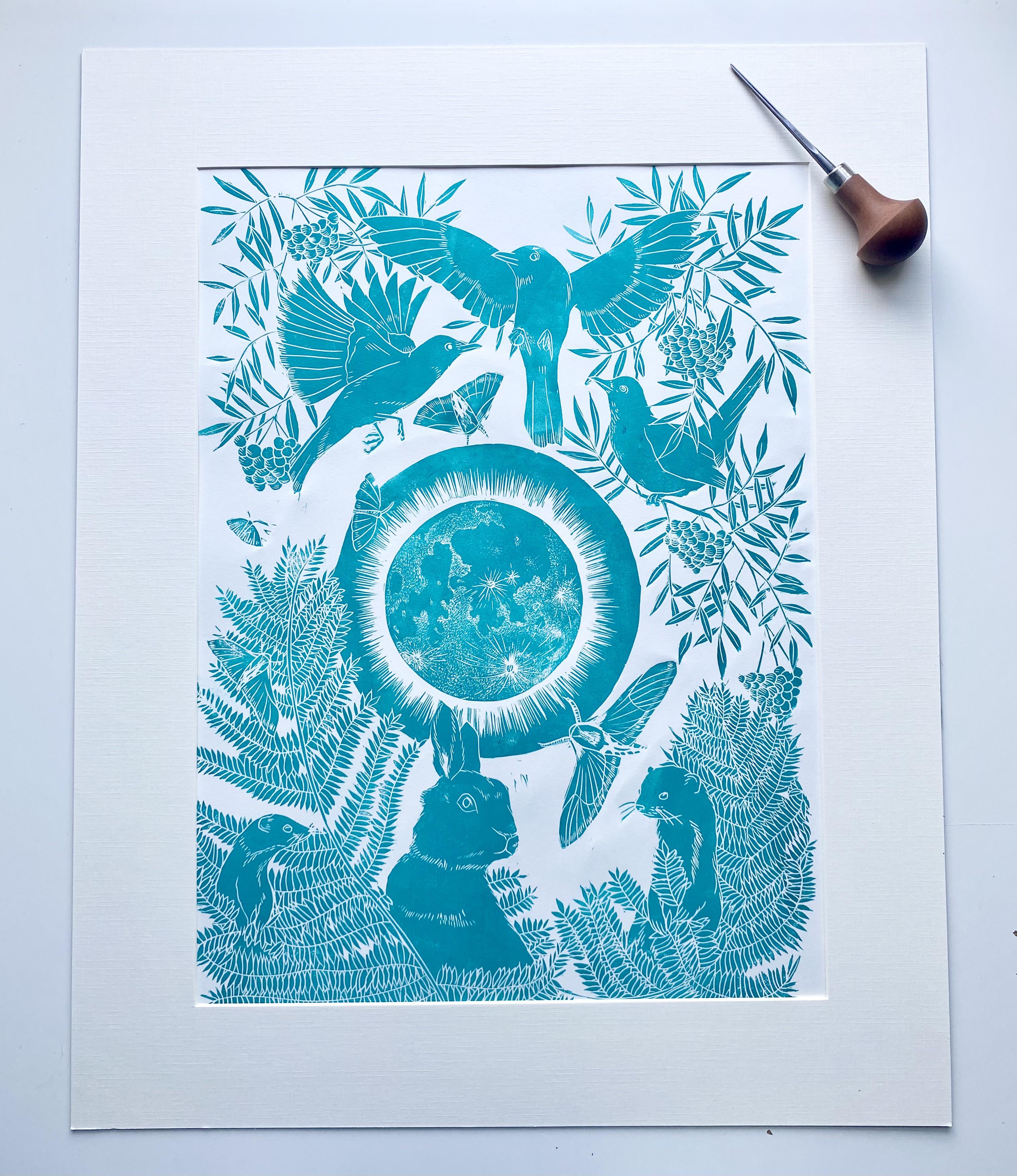 I’m back! This is my last A3 piece! Printed with Hawthorn printmaker