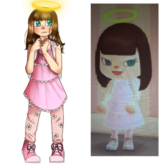 I drew my animal crossing character! Sorry for the bad photo on the