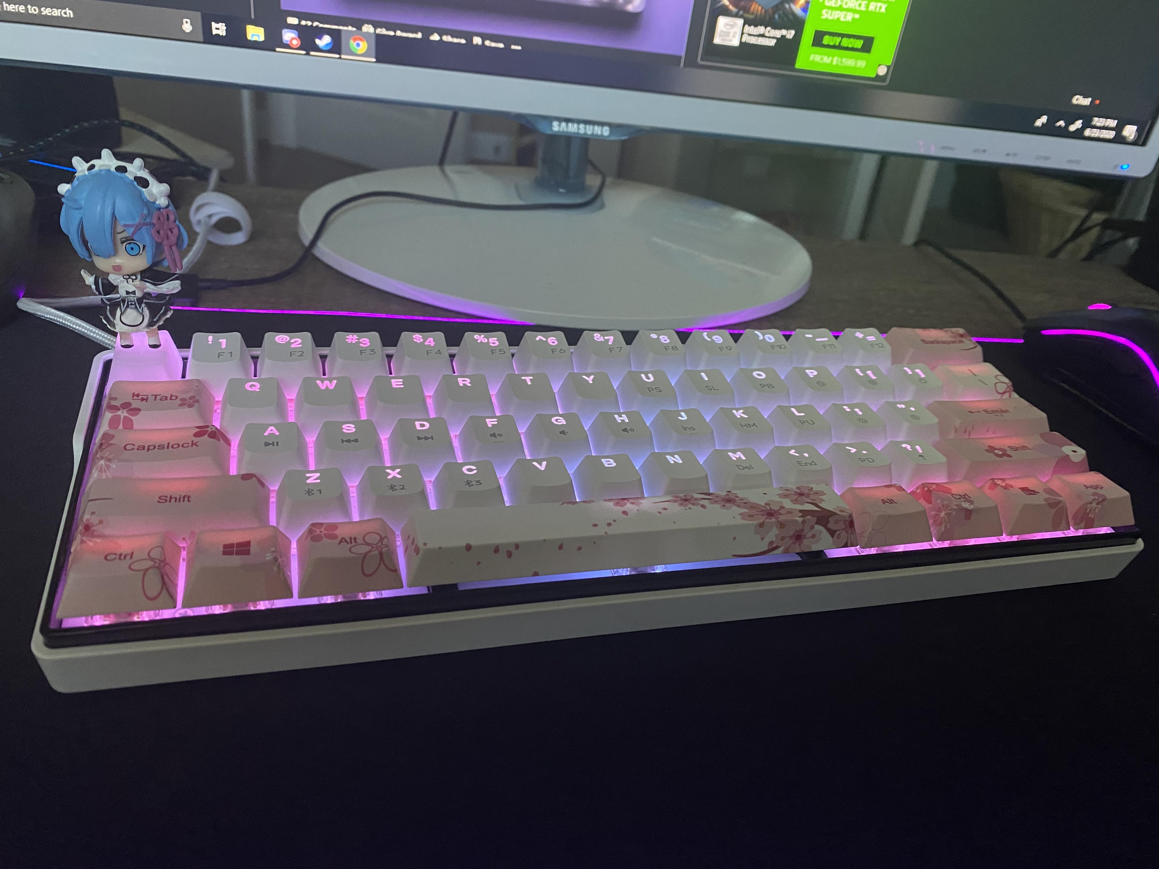 Anime / Sakura styled keyboard (my first 60)(Kemove snowfox keyboard