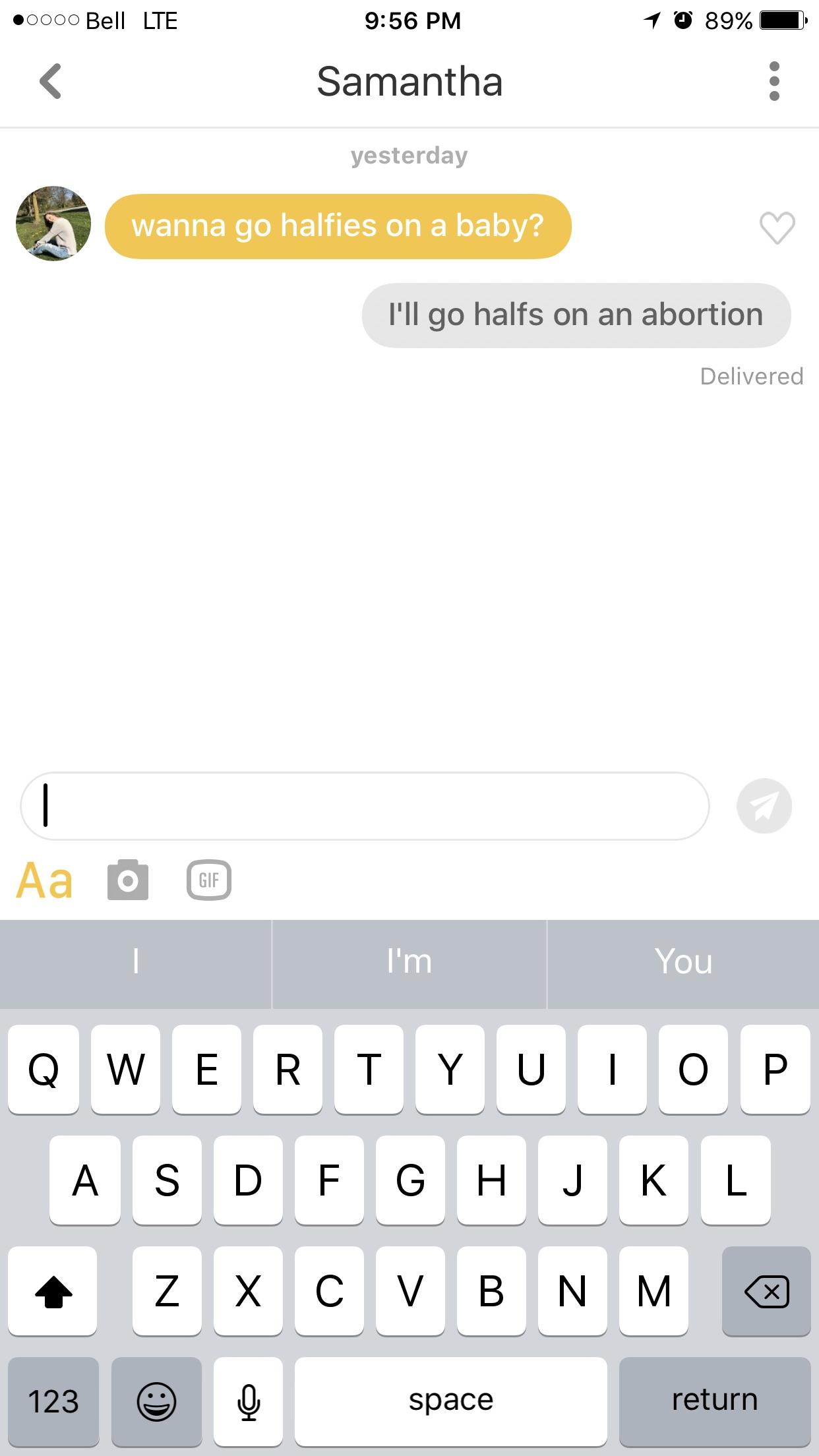 She wanted a baby.. r/Tinder