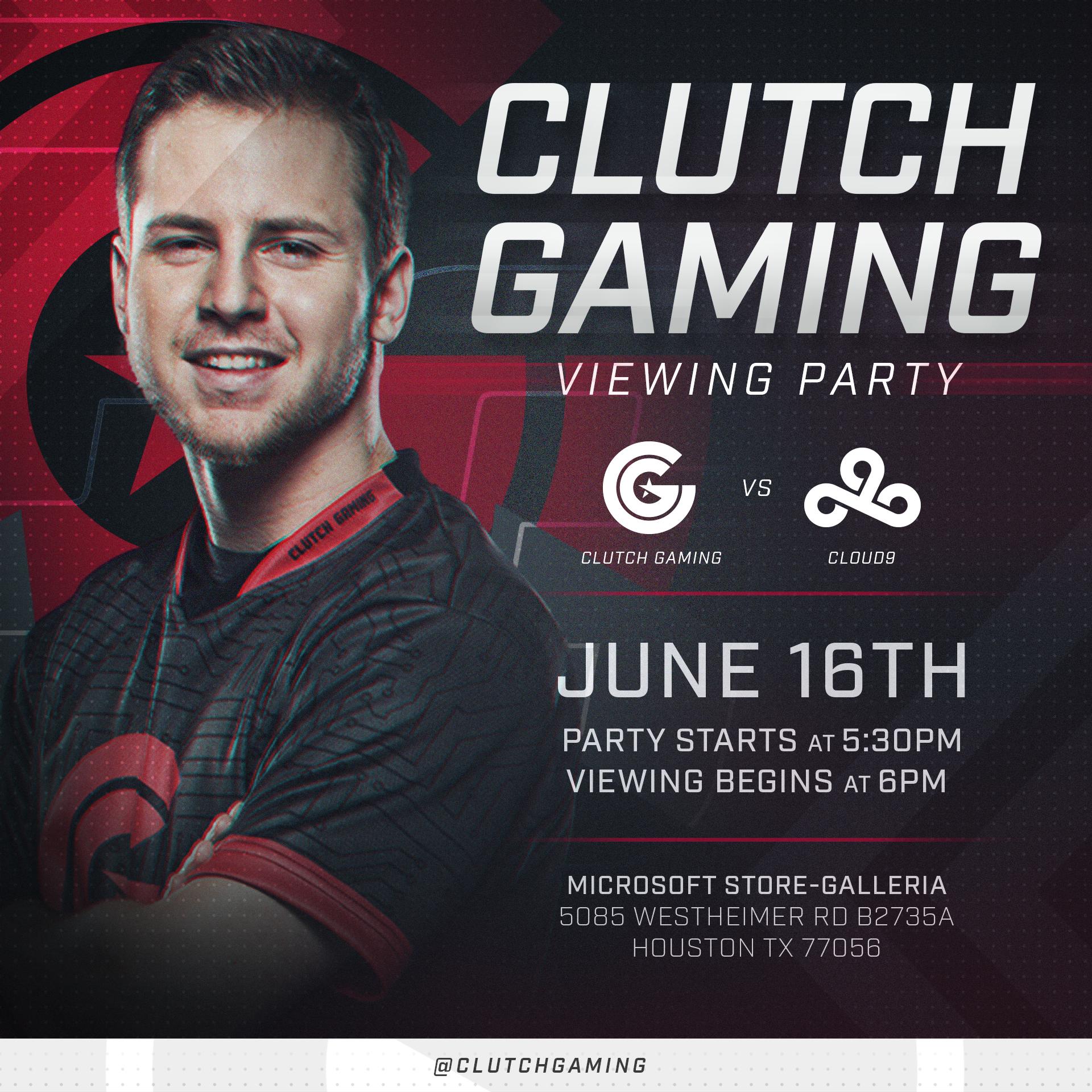 Clutch Gaming vs. Cloud 9 Viewing Party 6/16 r/clutchgaming
