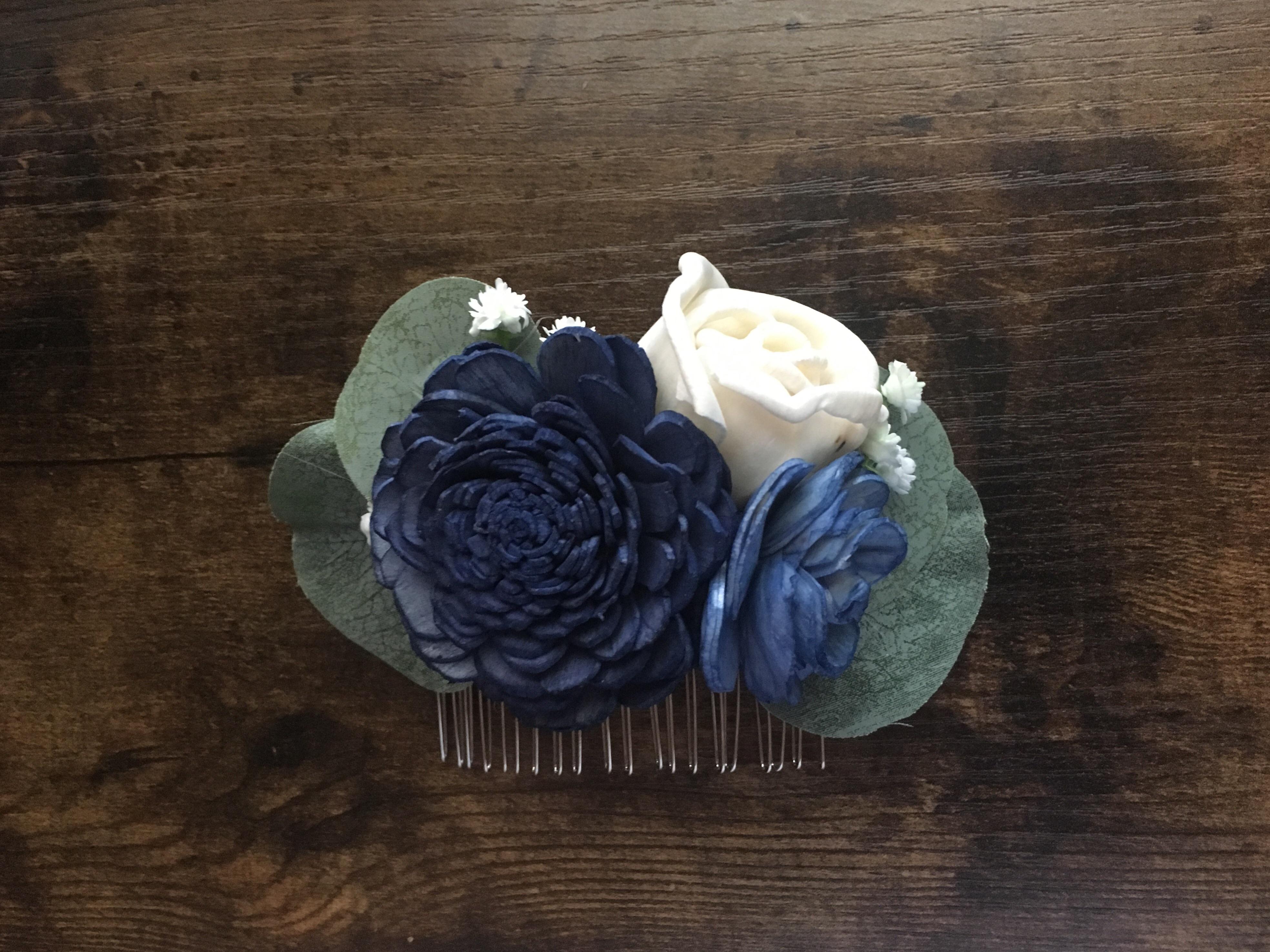 First attempt at a DIY floral hair comb. r/Weddingsunder10k