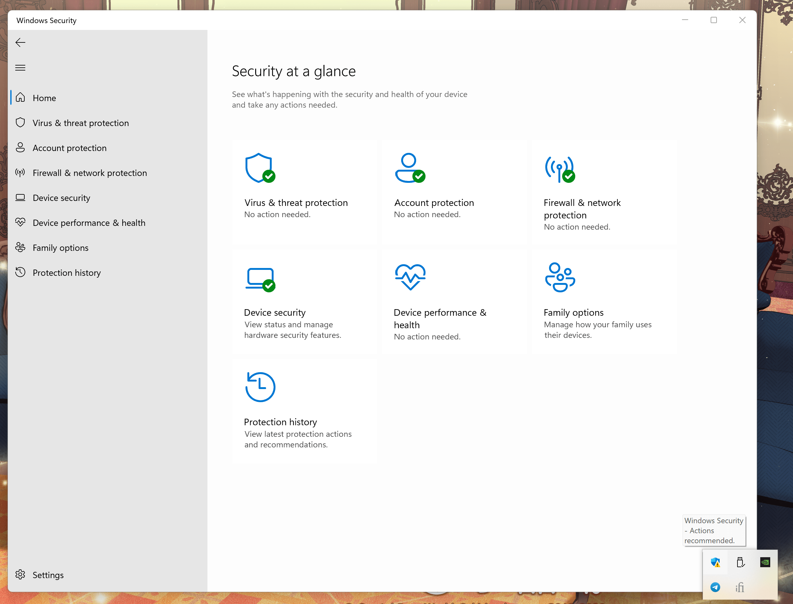 Why does Windows Defender (Windows Security) keep showing warning icon