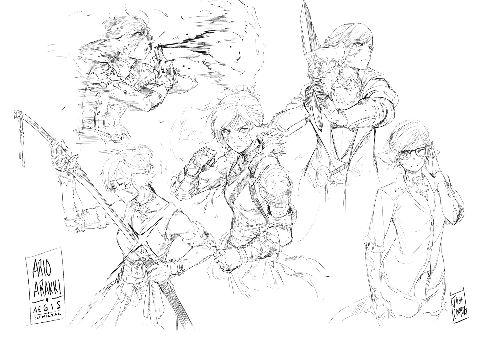 Been drawing my character while waiting for queues this week! r/ffxiv