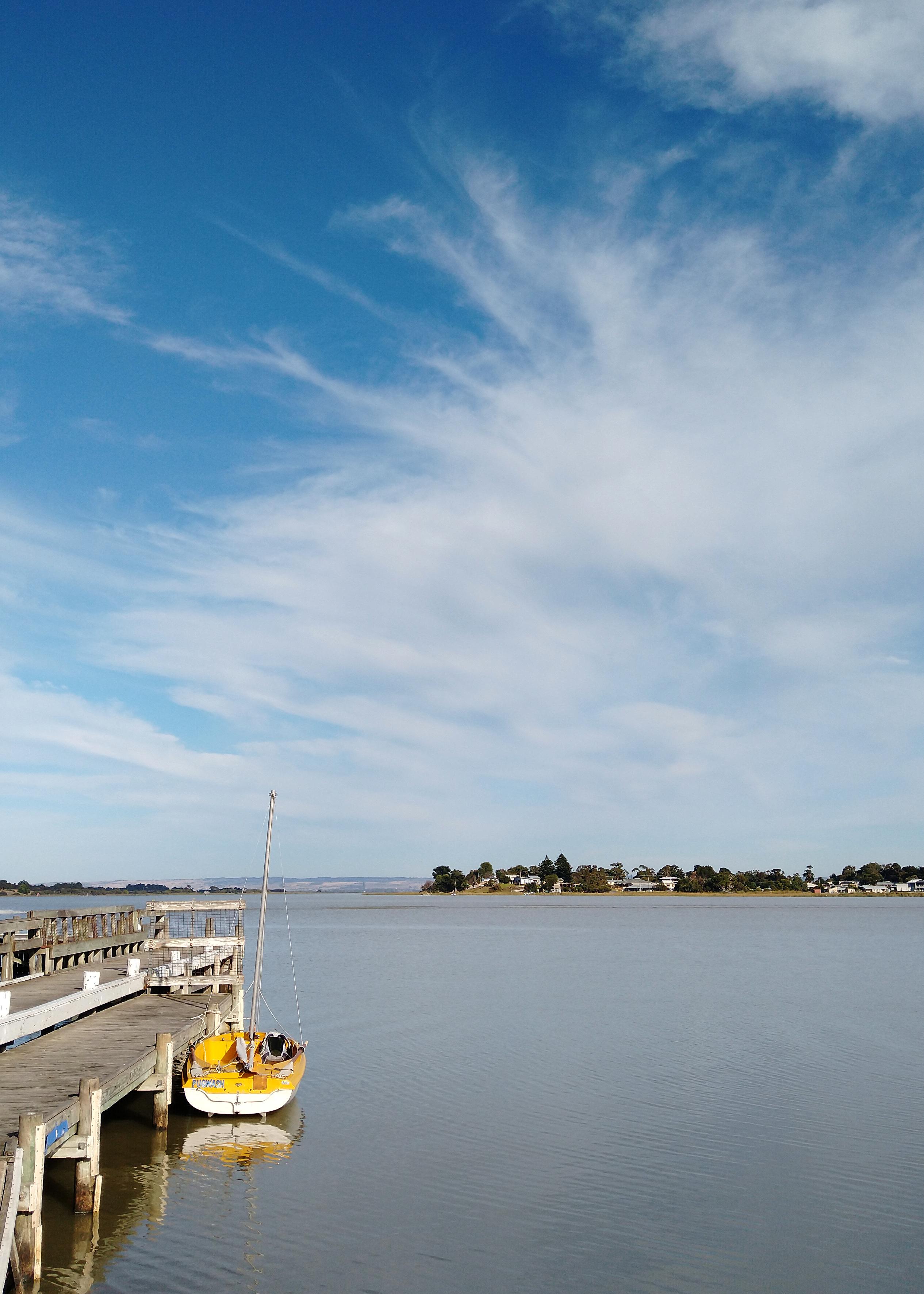 Mighty Pugwash, the Skipper 14, at the pier at Clayton Bay, South