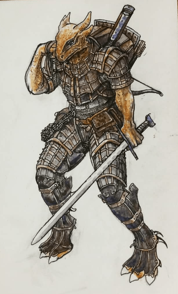 [art] [OC] Copper the Dragon, Fighter r/DnD