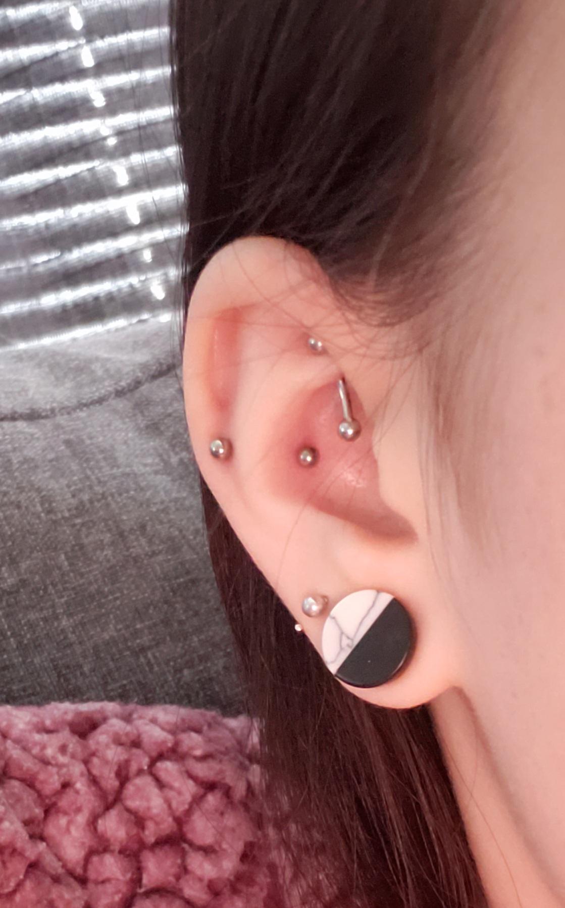 Recently got two piercings to look like a snug piercing. Its been over