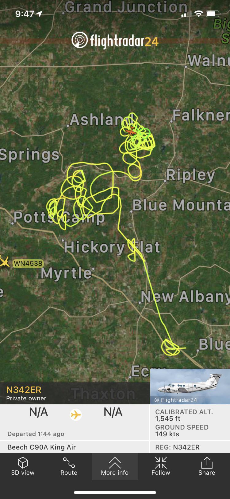 Local man (N342ER) threatening to crash plane into local Walmart in