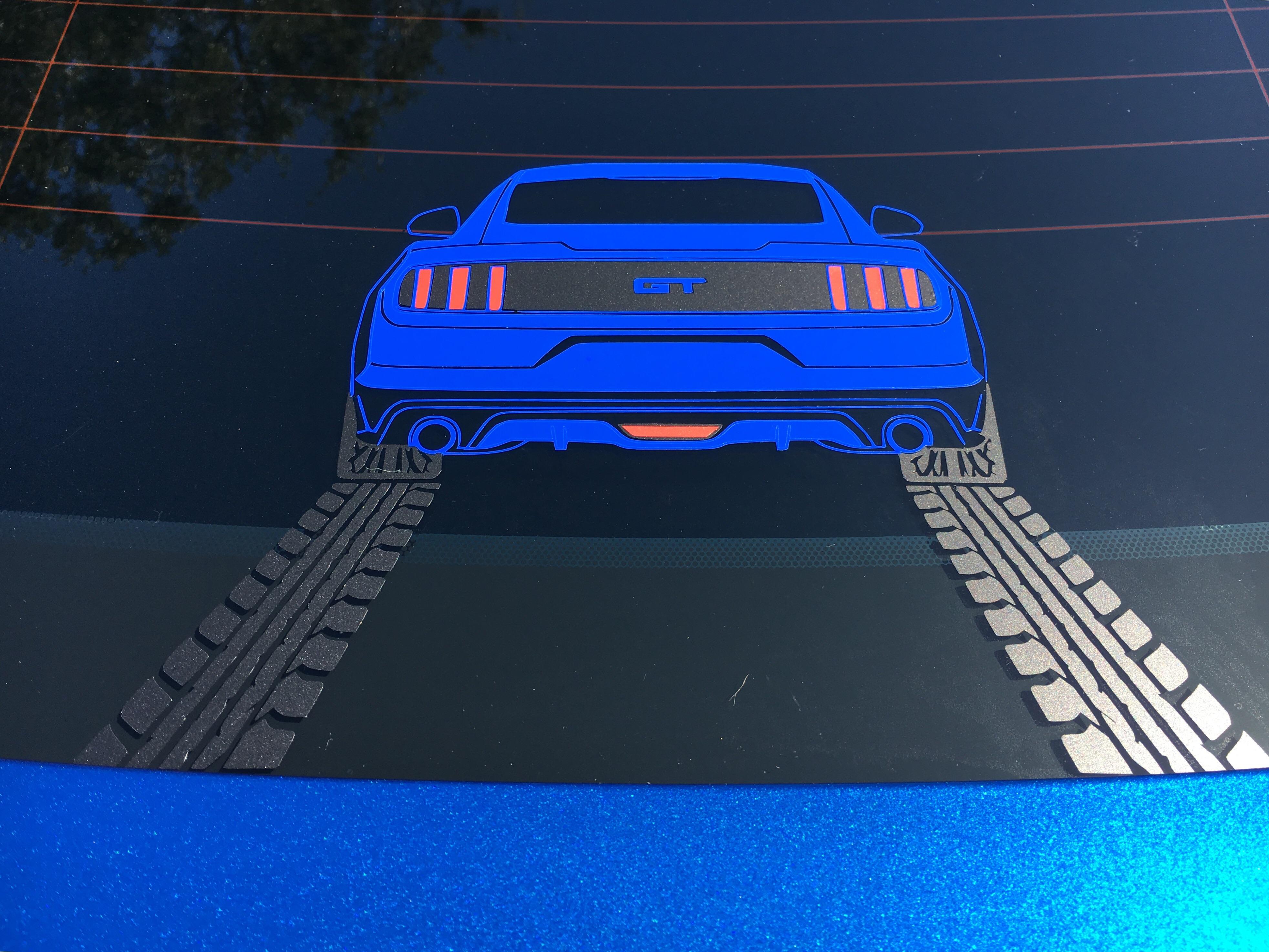 Created a new 3 color vinyl window decal of my car and put it on my car