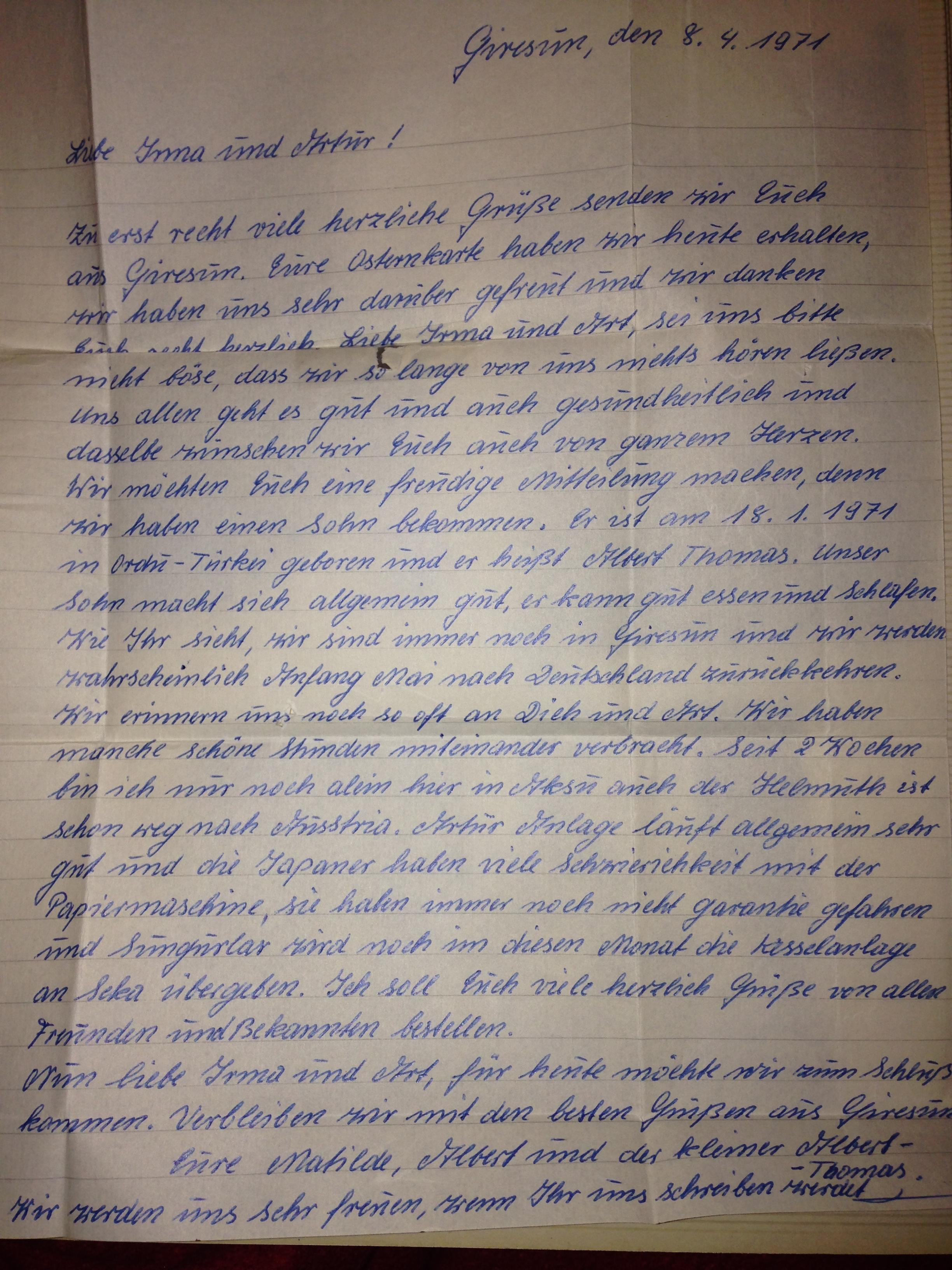 [German > English] This letter to my Great Grandmother from a family