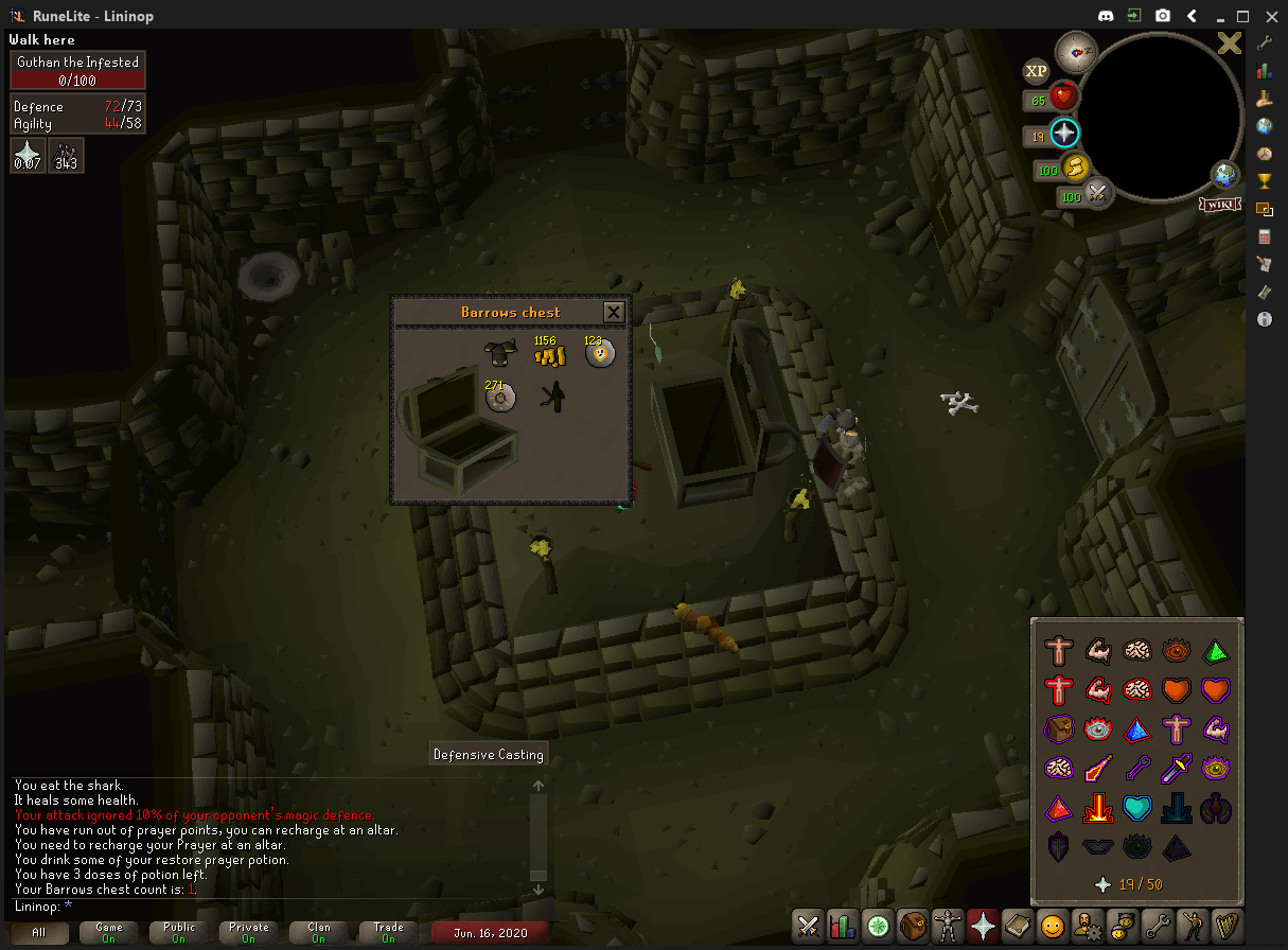 Tried Barrows for the first time in OSRS and got two drops on my first