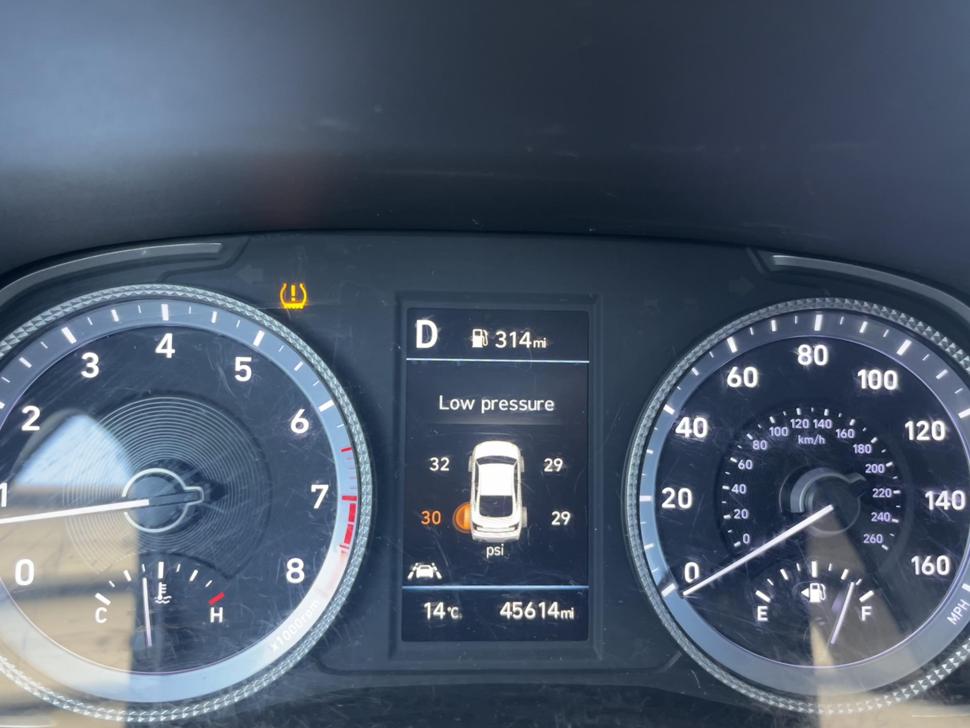 Why do I have low pressure for one tire? I filled up air after this (32