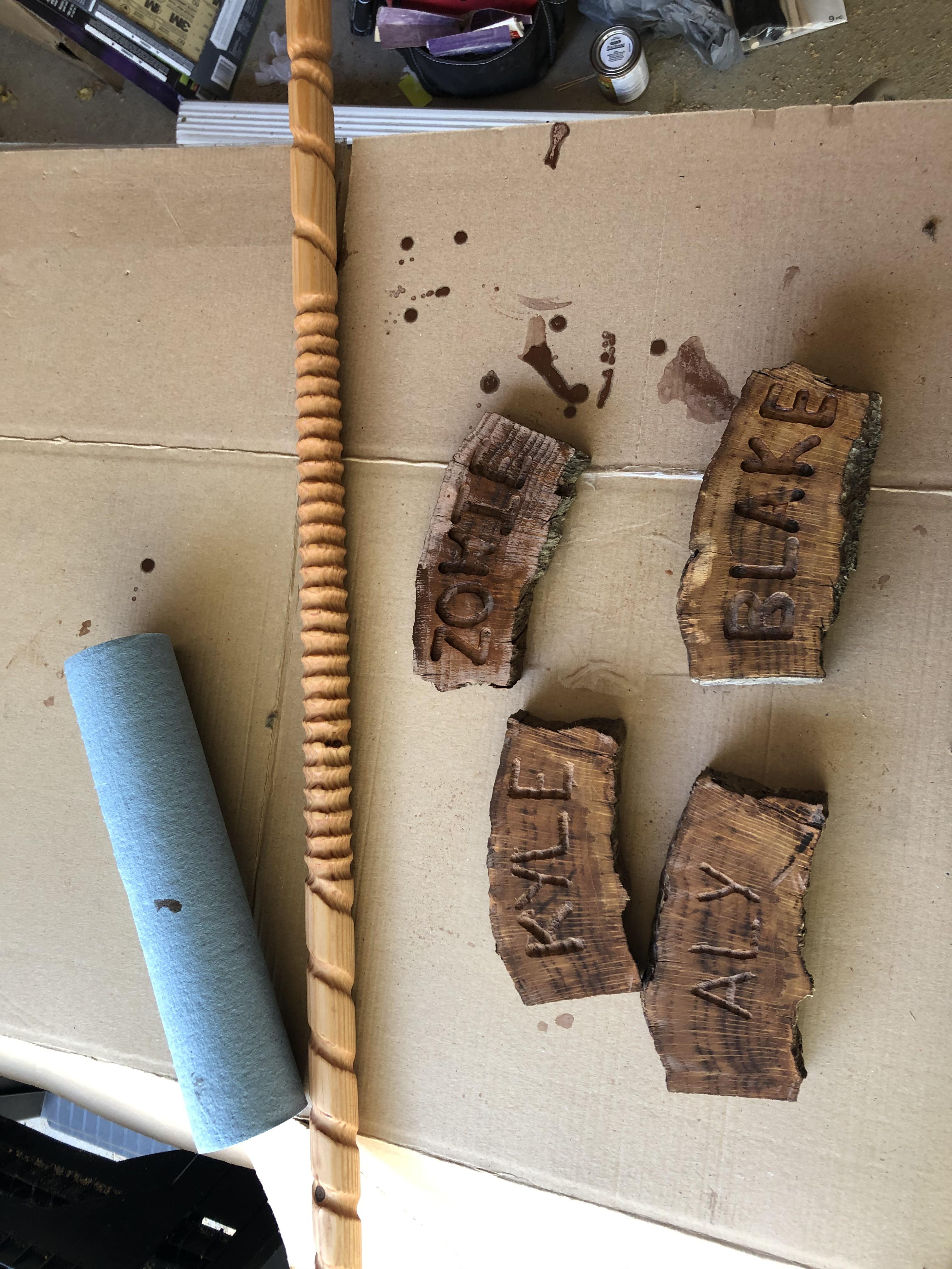 Almost done with second cane first coat of stain sealer. The other