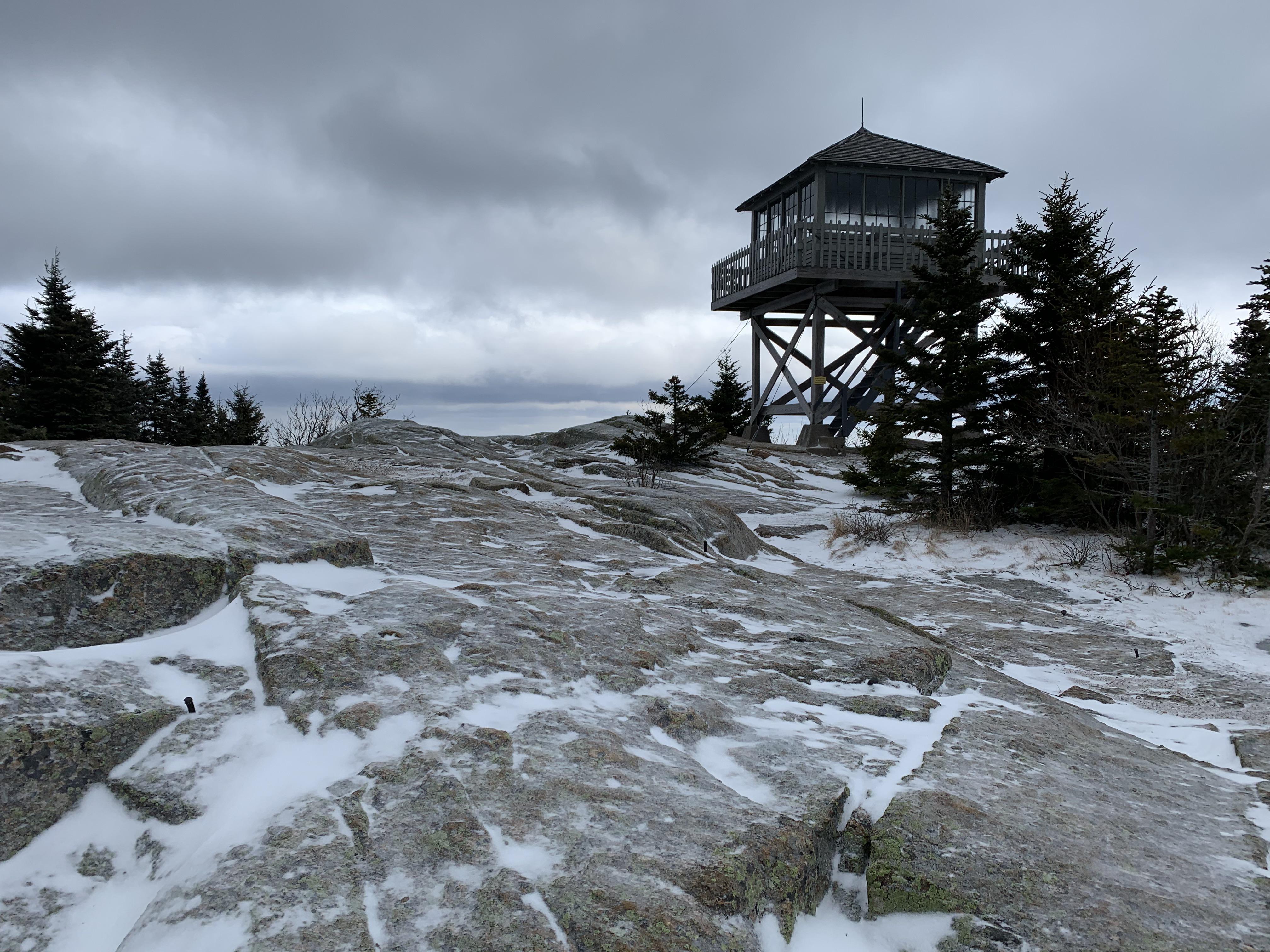 Fire tower on Mount Kearsarge North in New Hampshire, USA, today; great
