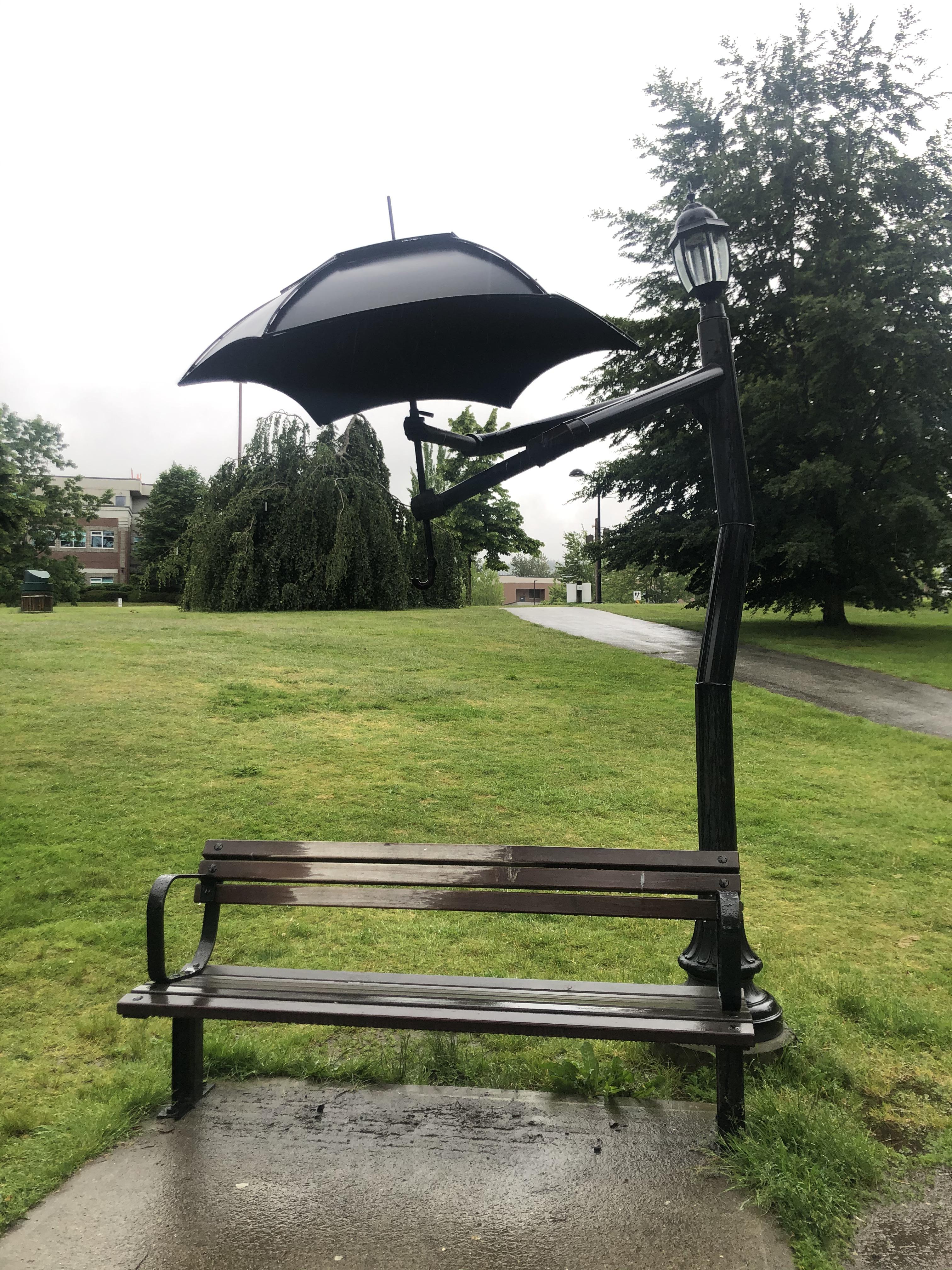 This bench that holds an umbrella for you. r/CoolNerd