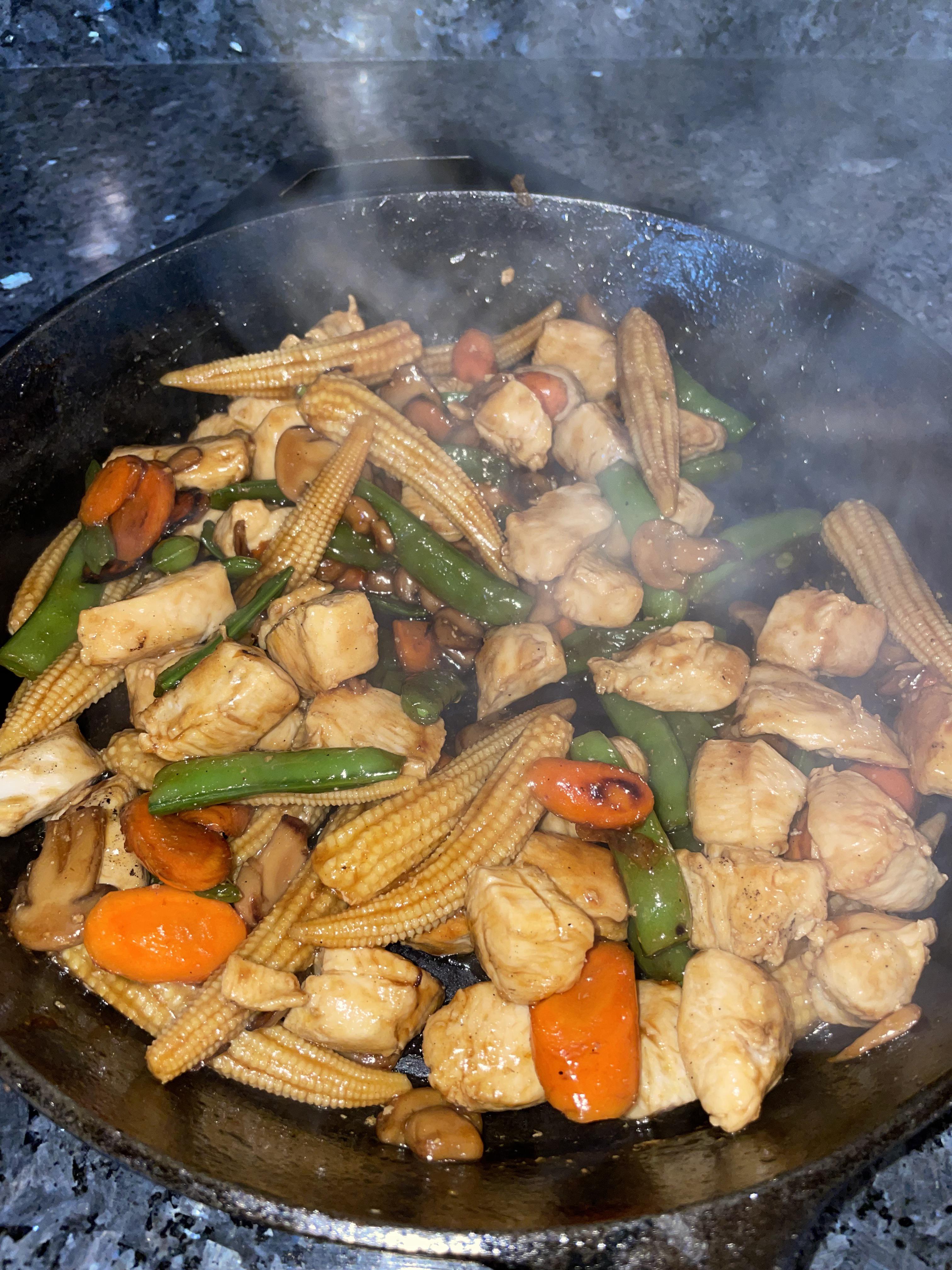 Chicken stir fry, followed the instructions on the Kikkoman stir fry