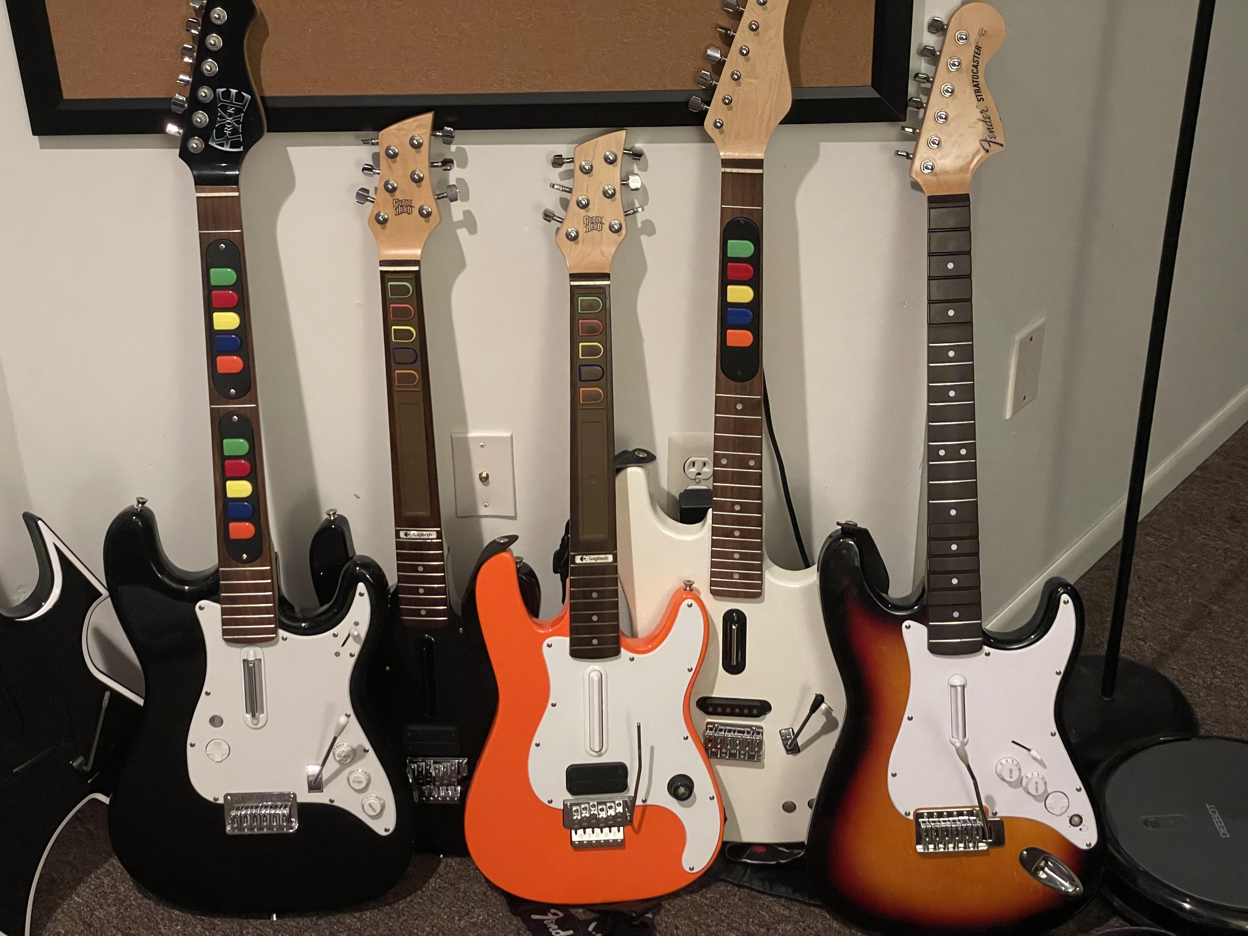 Wooden guitars collection r/Rockband