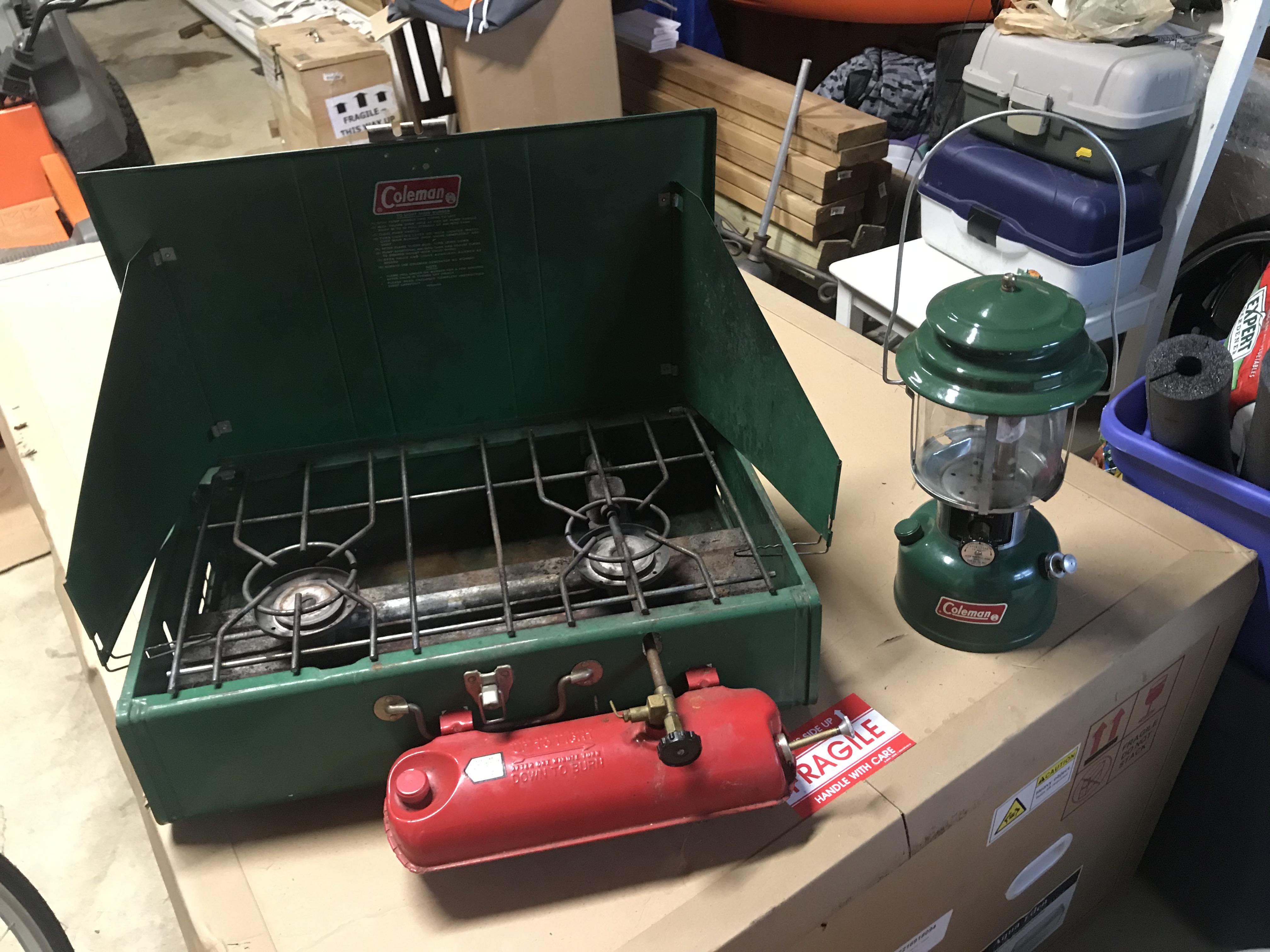 Cool Coleman vintage camping stove and lantern from salvation army 20