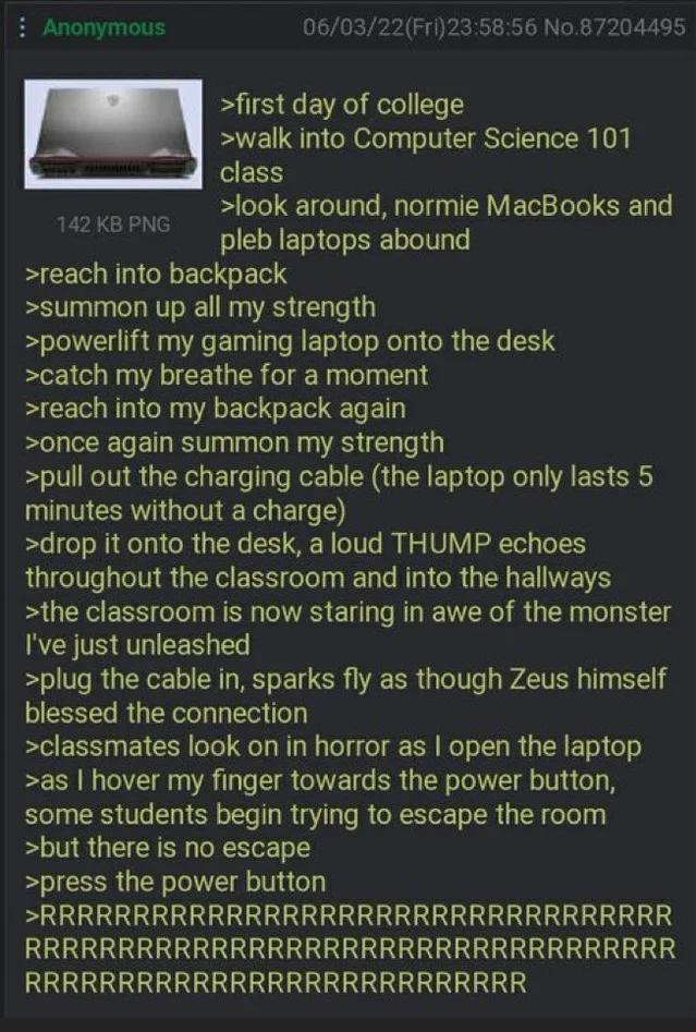 Anon is part of PC master race greentext