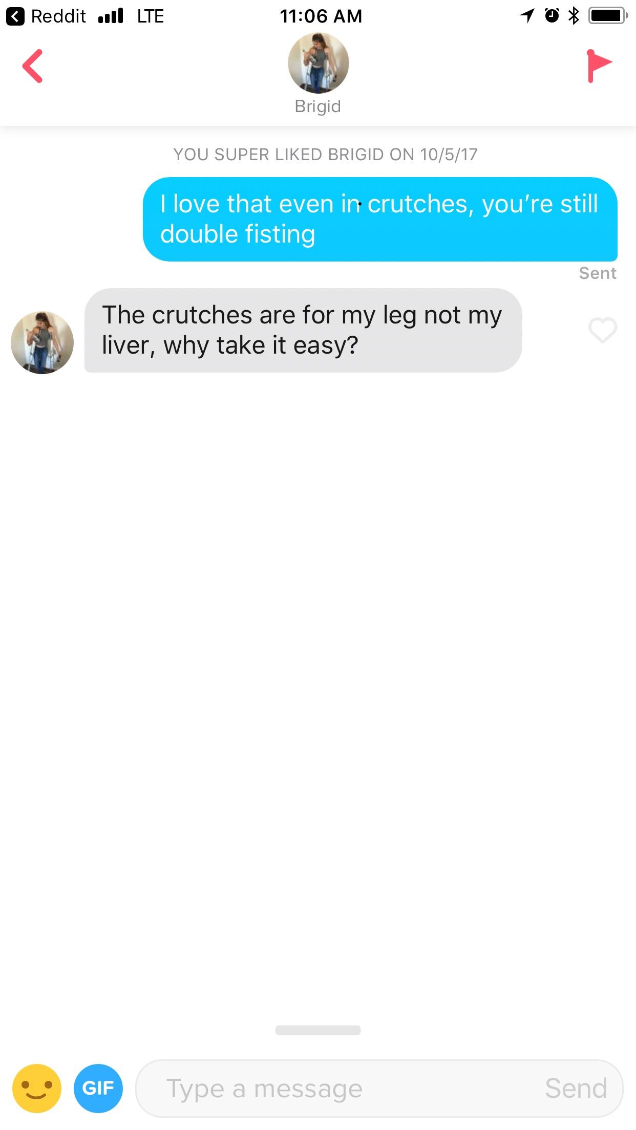 Her bio said, “I can’t walk but I can make your bed rock” r/Tinder