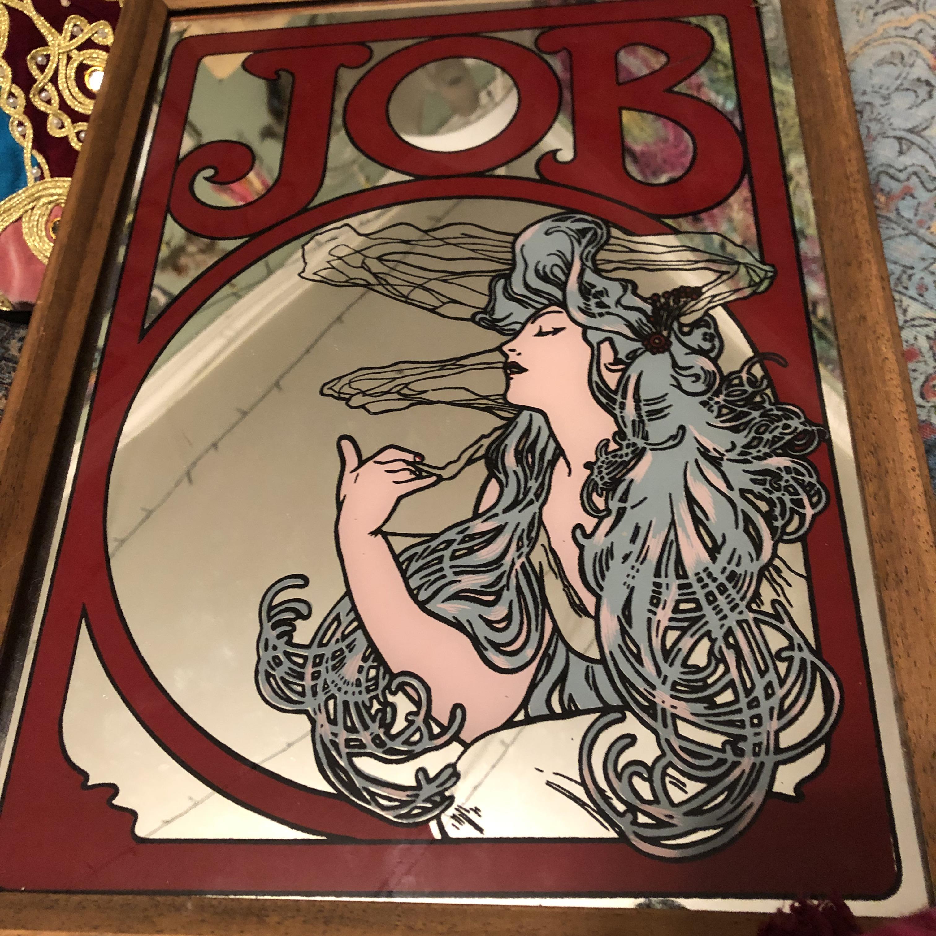 1900s Job Cigarette Rolling Papers Alphonse Mucha Art Nouveau Advertising Mirror r
