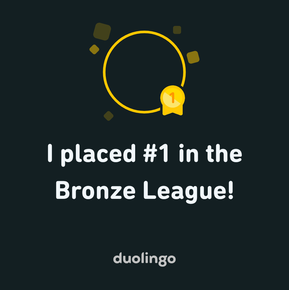 1 in Spanish bronze league duolingo
