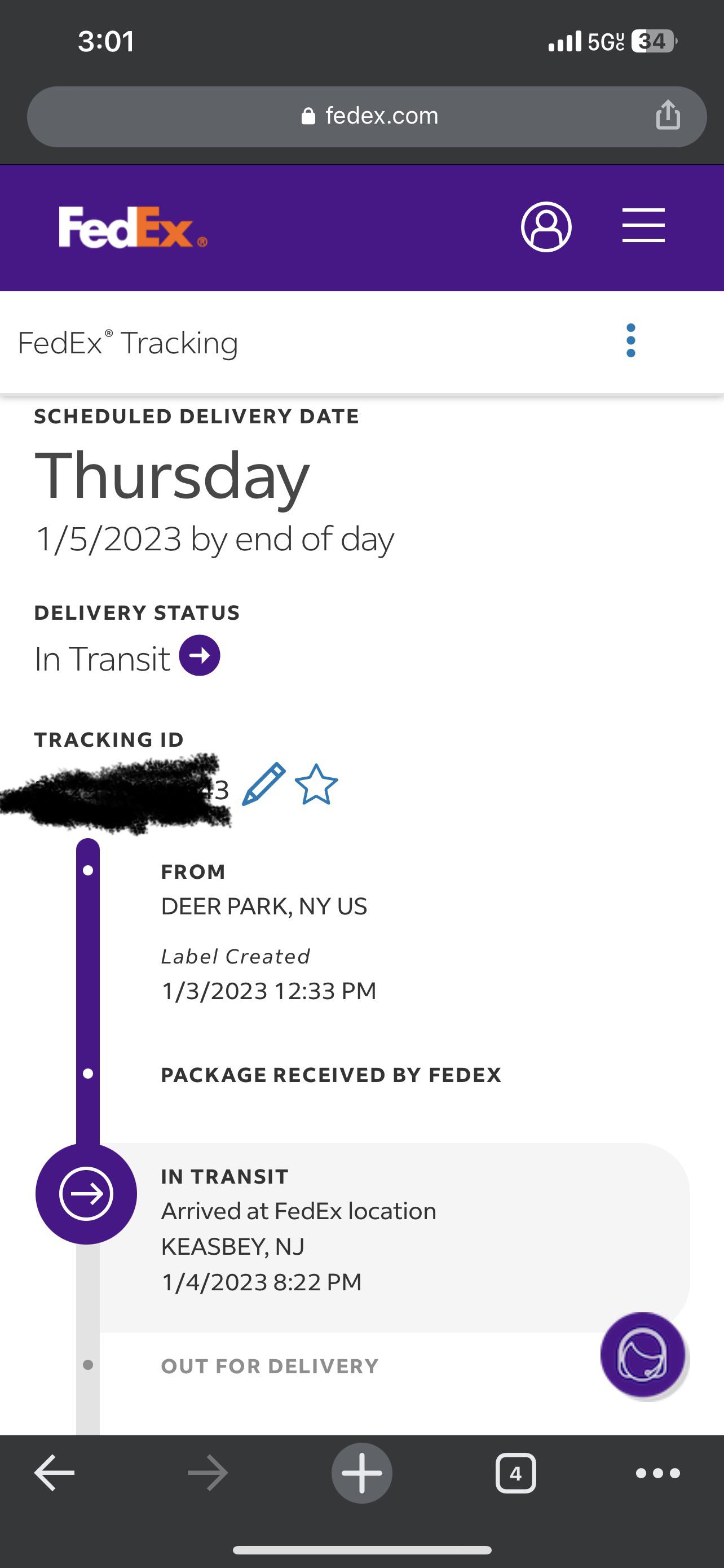 Package was originally scheduled to be delivered today but its still
