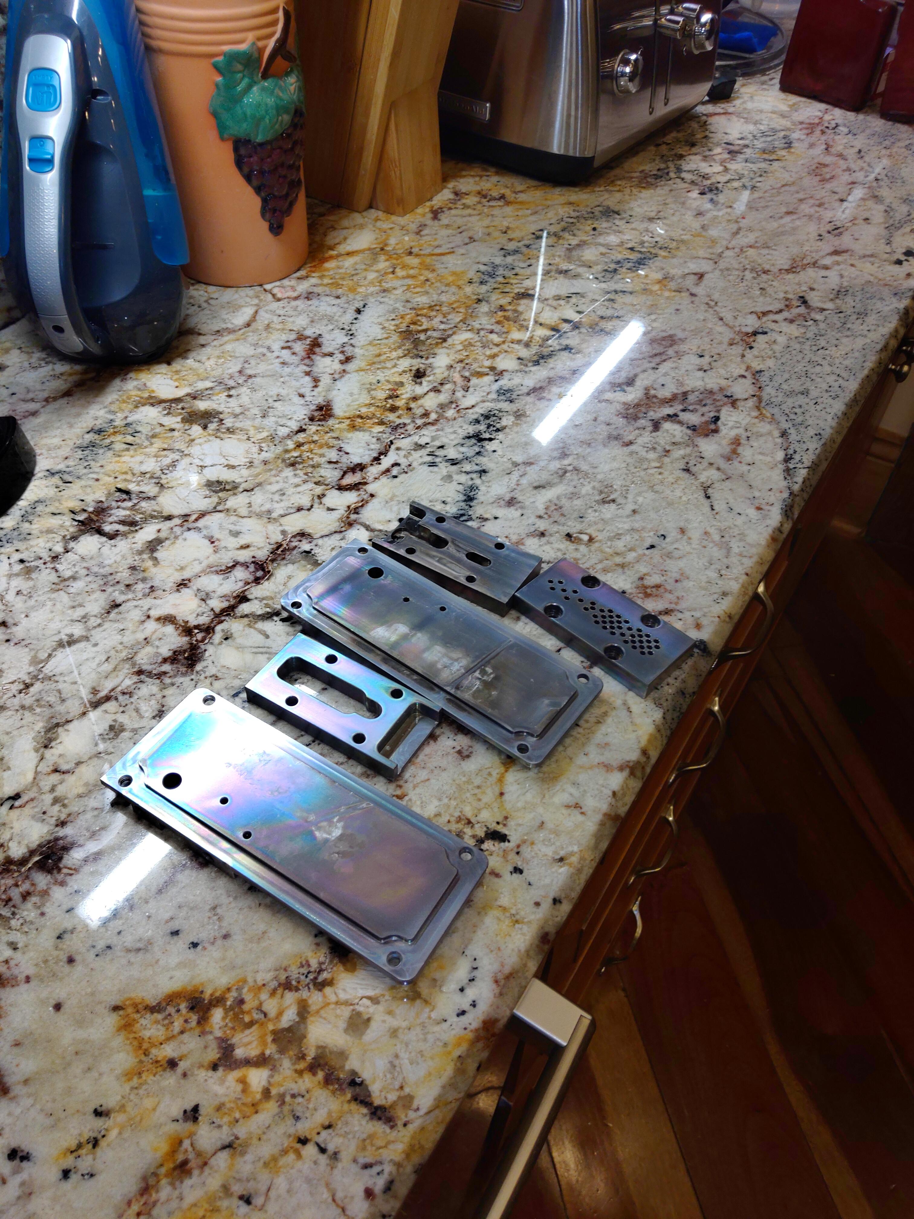 I cleaned some aluminum parts in my bardishwasher... Went in totally